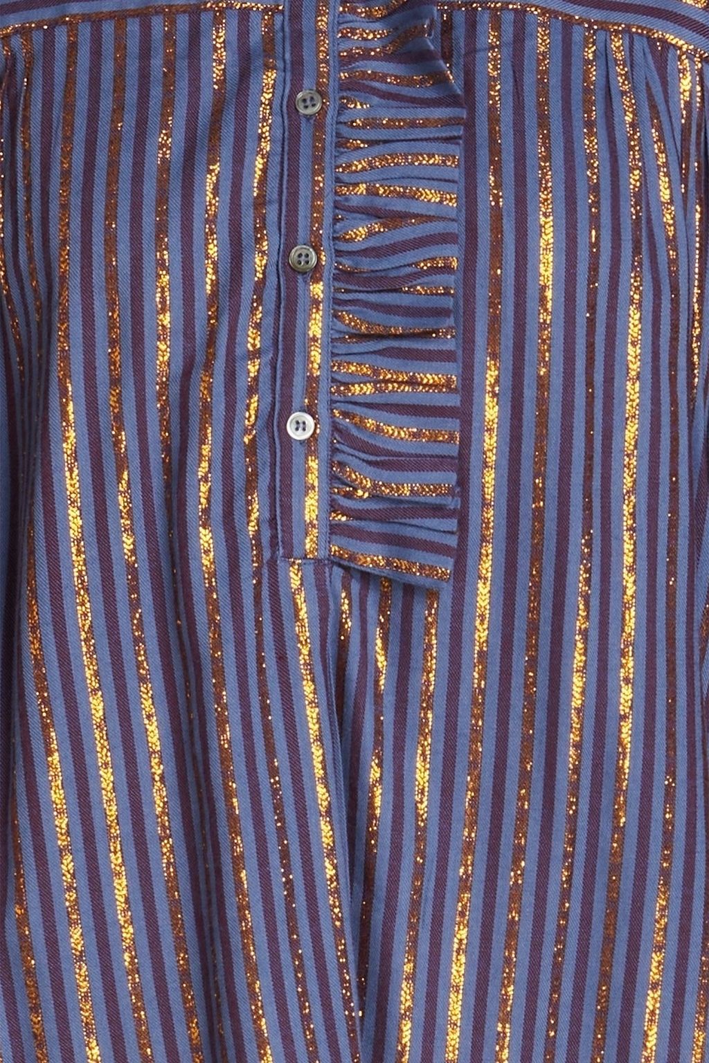 ANTIK BATIK Eddy striped metallic twill blouse