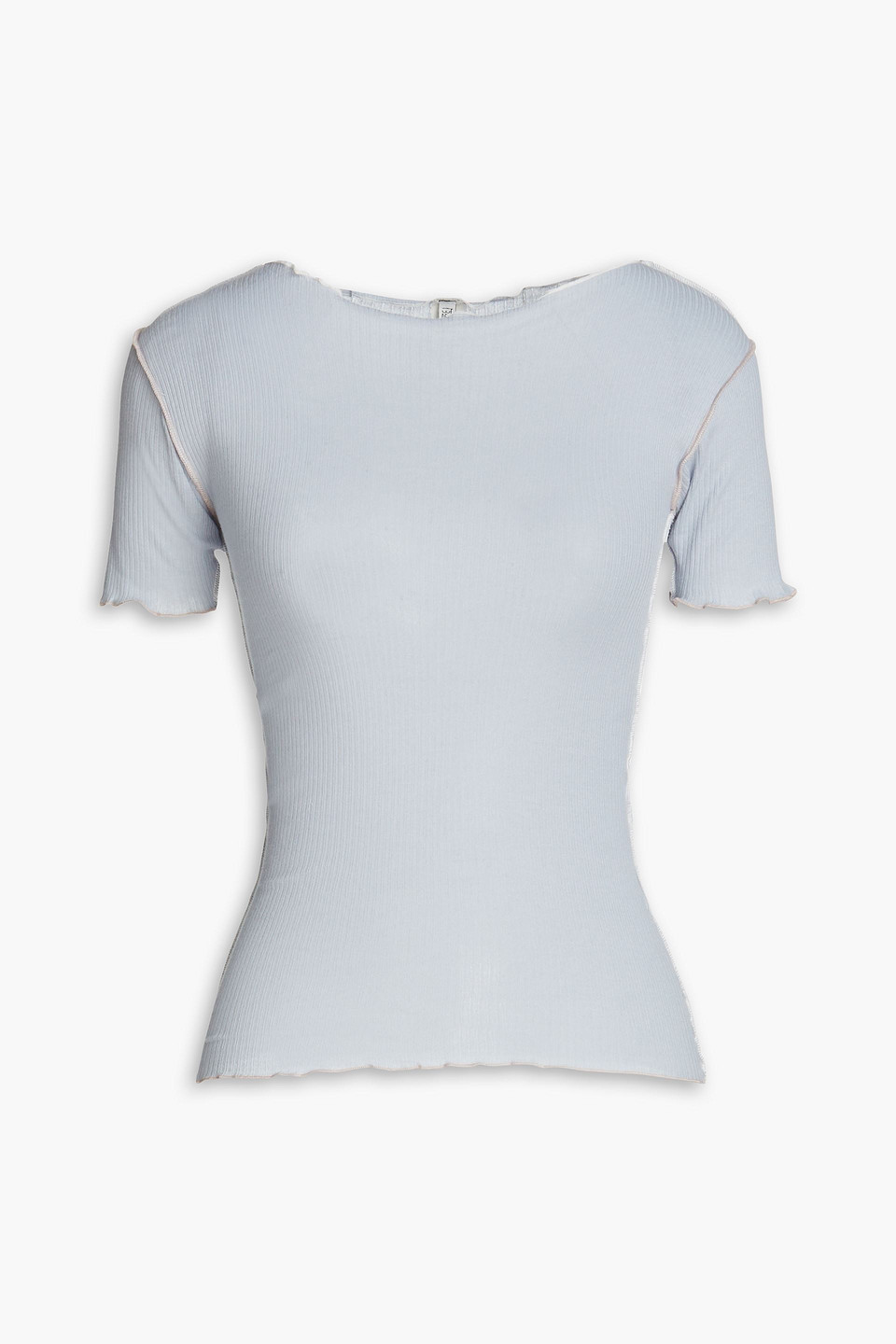 Baserange Vein Oberteil Aus Geripptem Baumwoll-jersey In Sky Blue