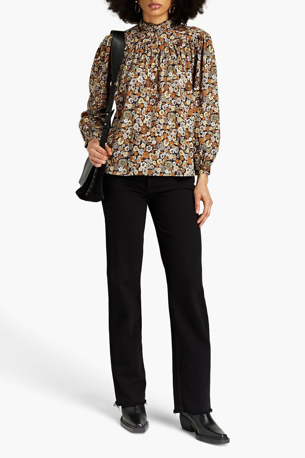 ANTIK BATIK Gathered floral-print cotton shirt | THE OUTNET