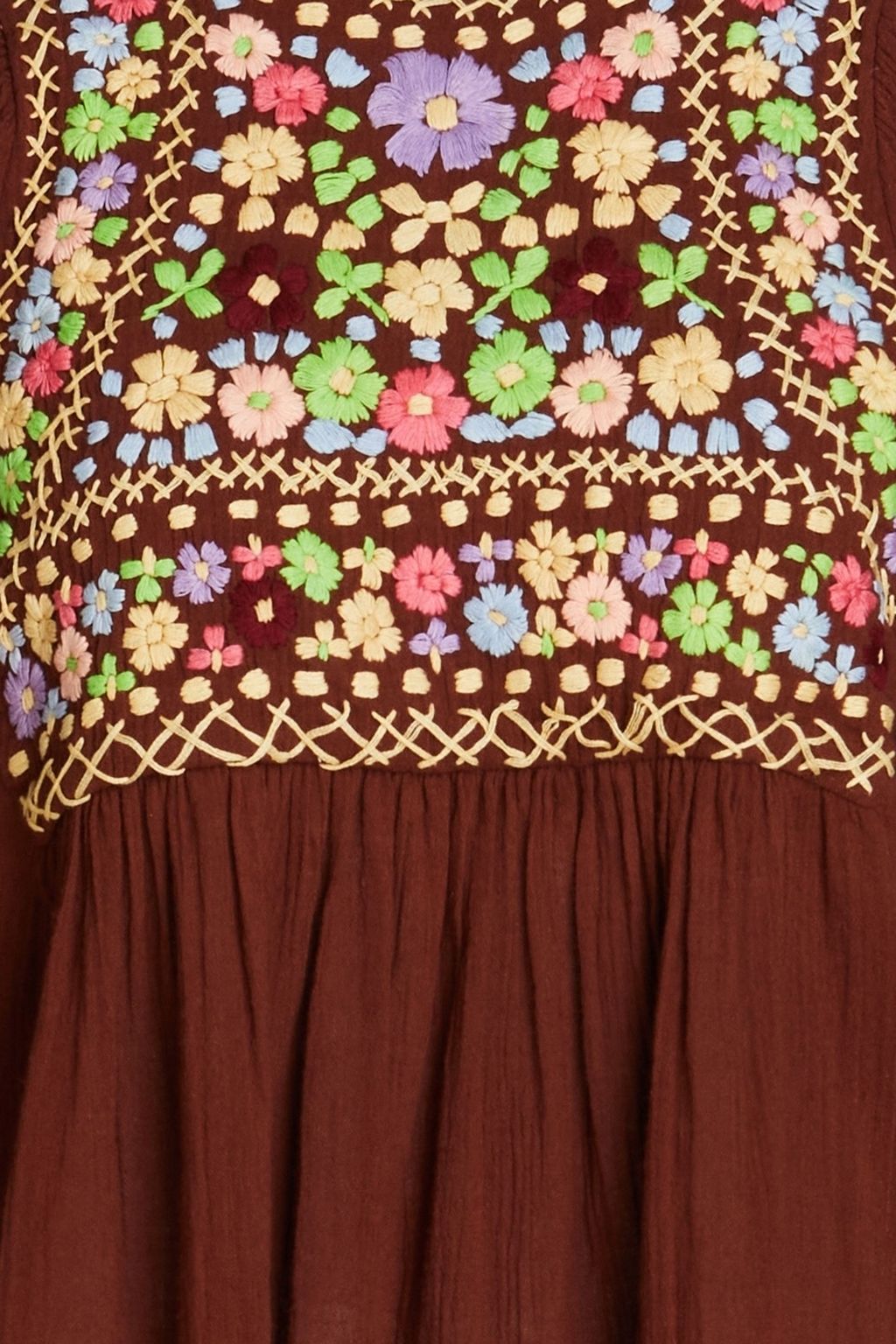 ANTIK BATIK Gathered embroidered cotton blouse