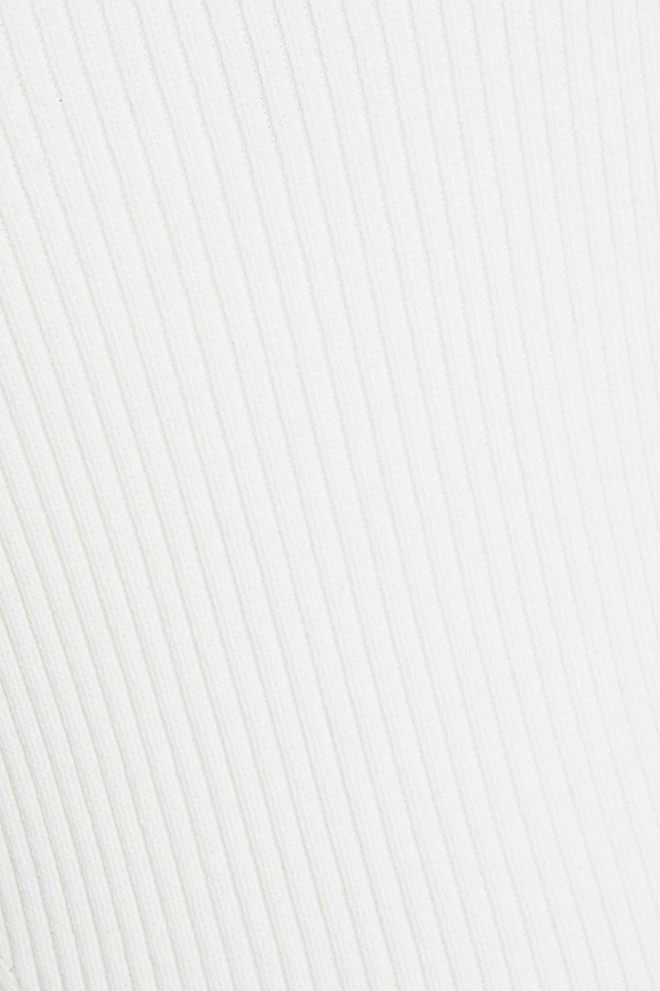Shop Ganni Ribbed-knit Midi Dress In Ecru