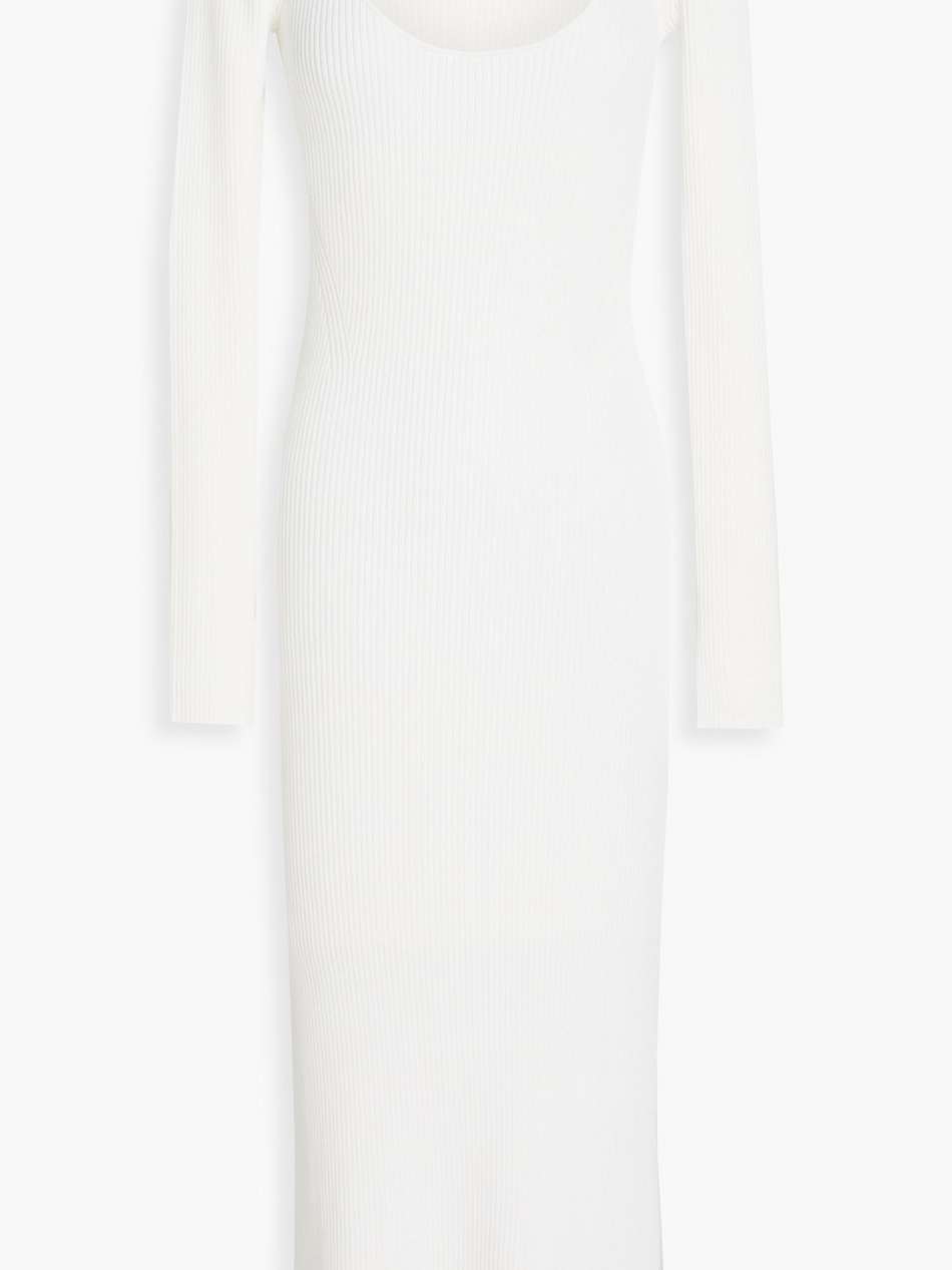 ribbed-knit midi dress