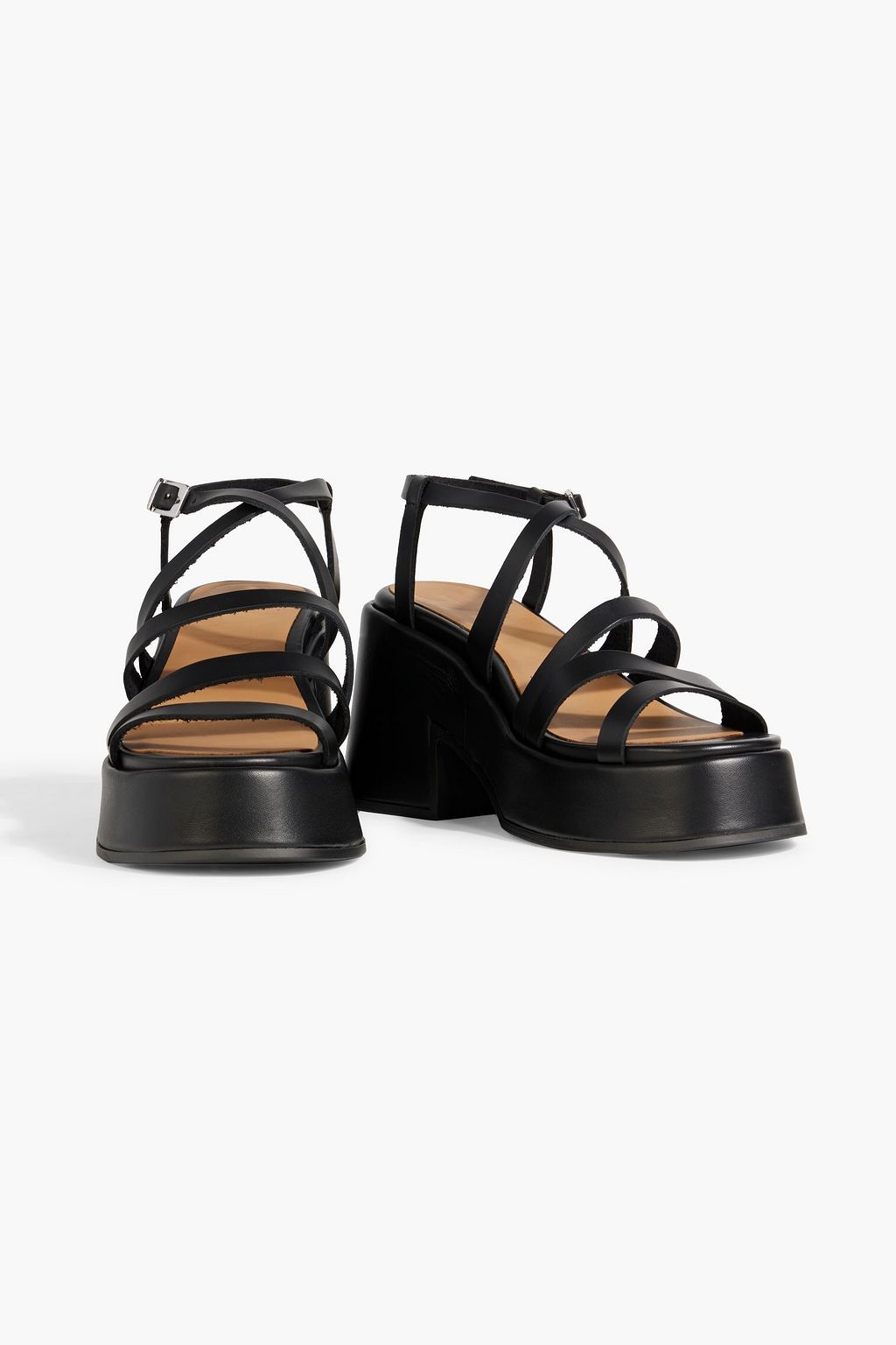 GANNI Leather platform sandals | THE OUTNET