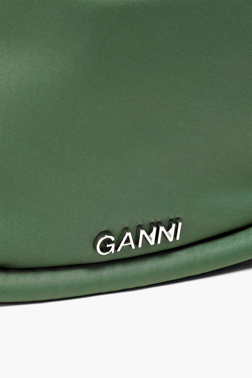 GANNI Leather-trimmed shell tote