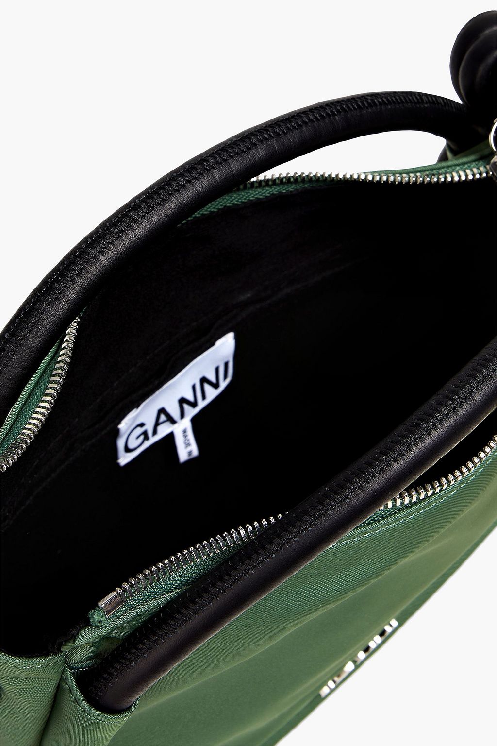 GANNI Leather-trimmed shell tote