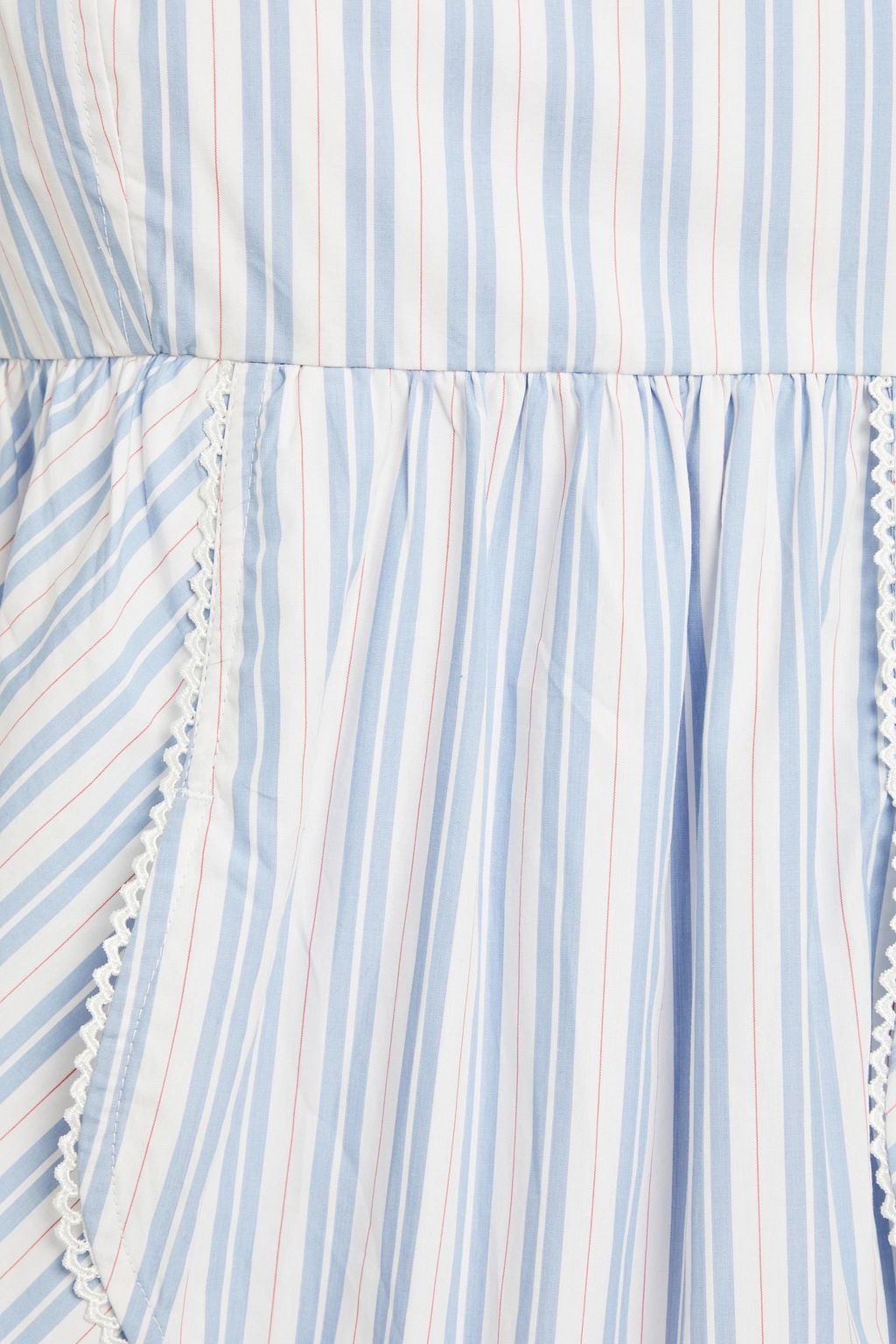 GANNI Striped cotton-poplin top