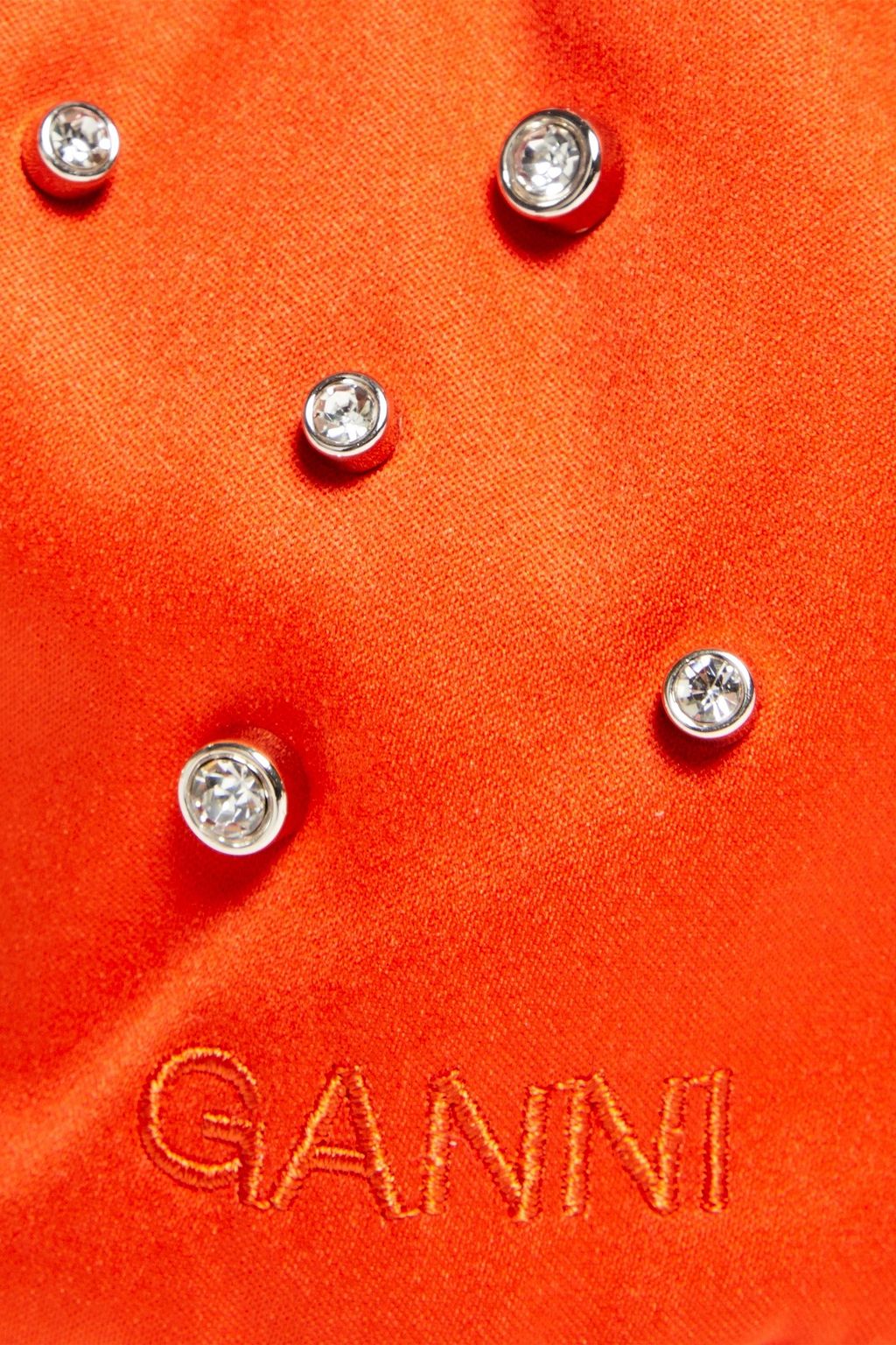 GANNI Occasion crystal-embellished satin bucket bag