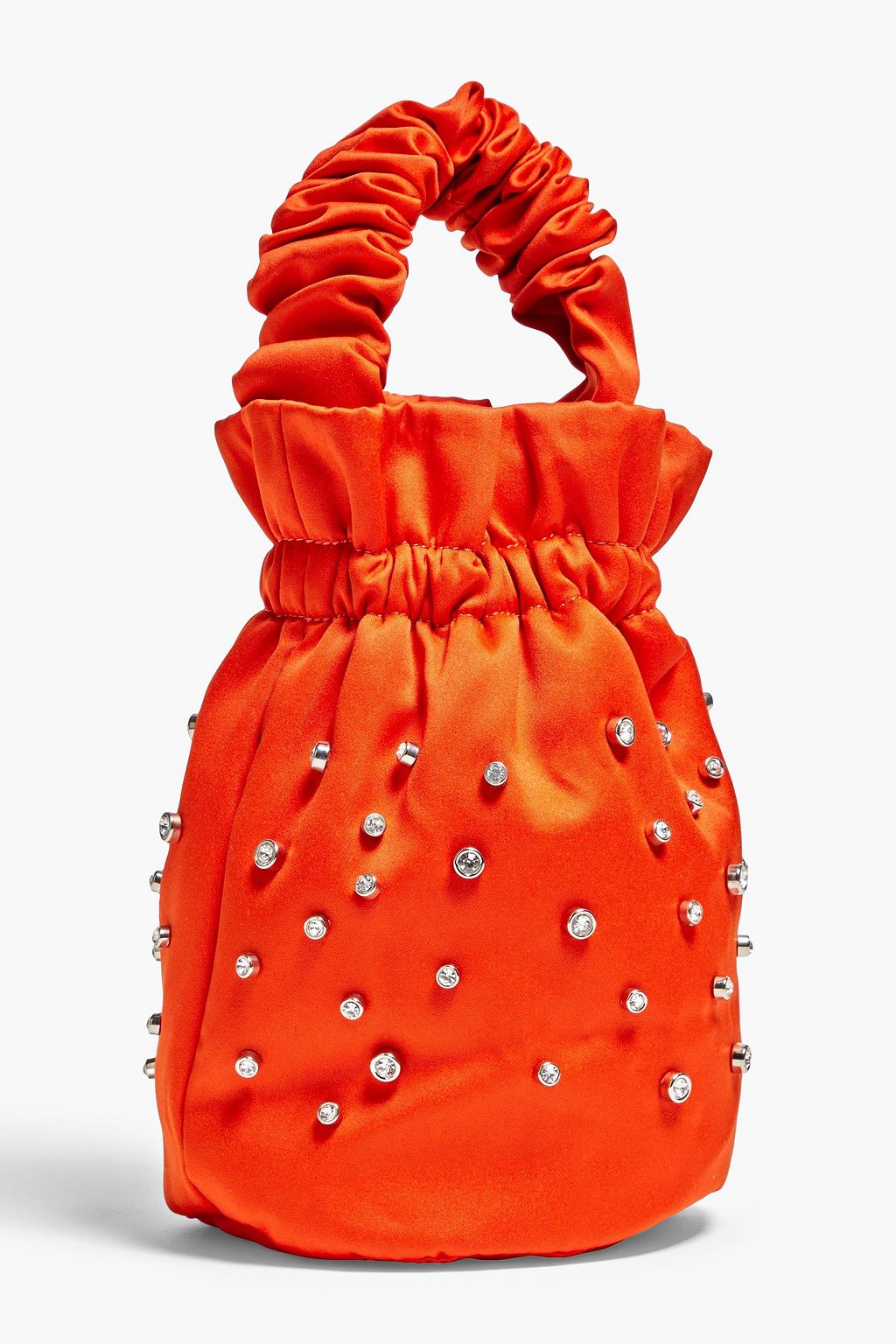 GANNI Occasion crystal-embellished satin bucket bag
