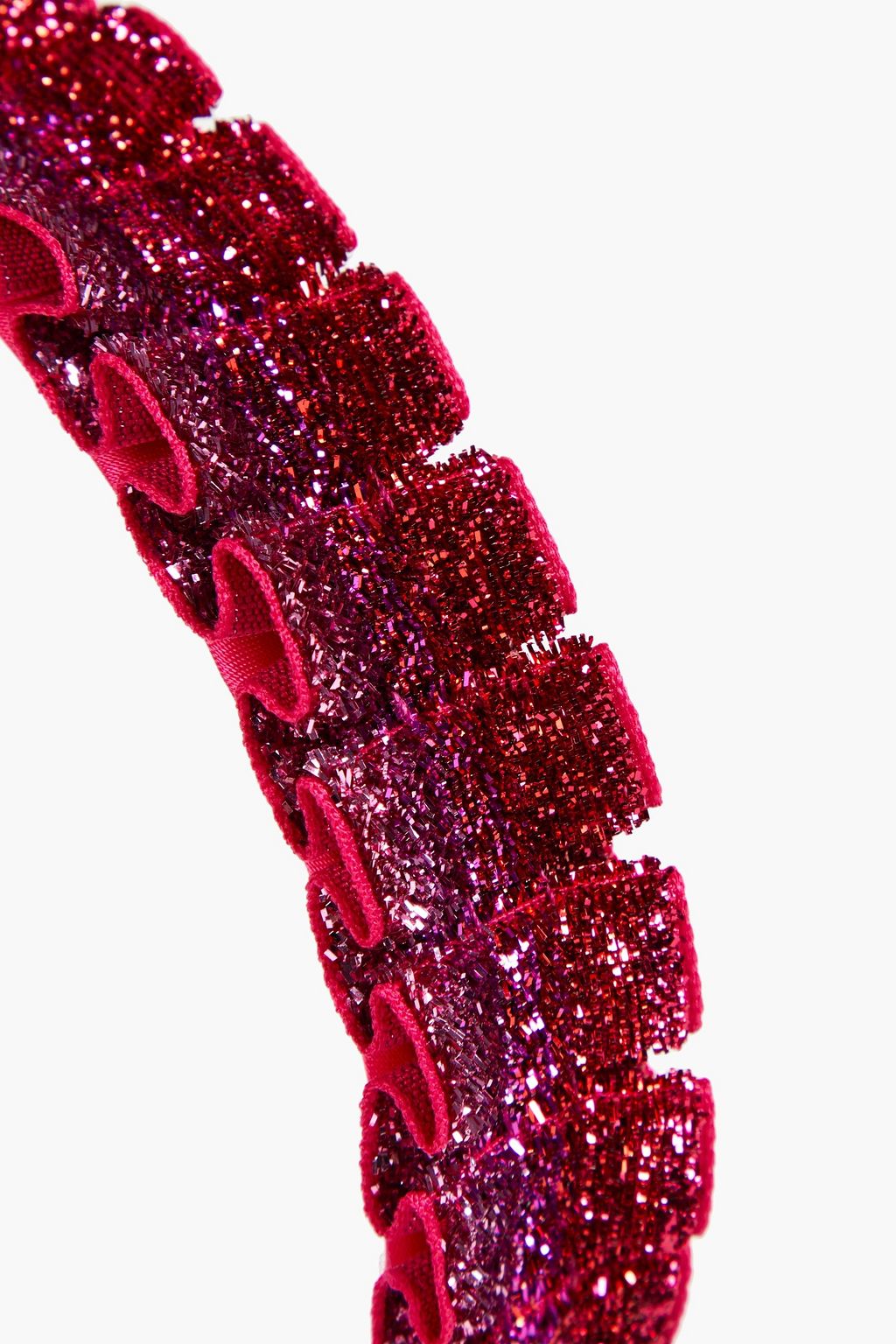 EUGENIA KIM Rafaela ruffled metallic velvet headband