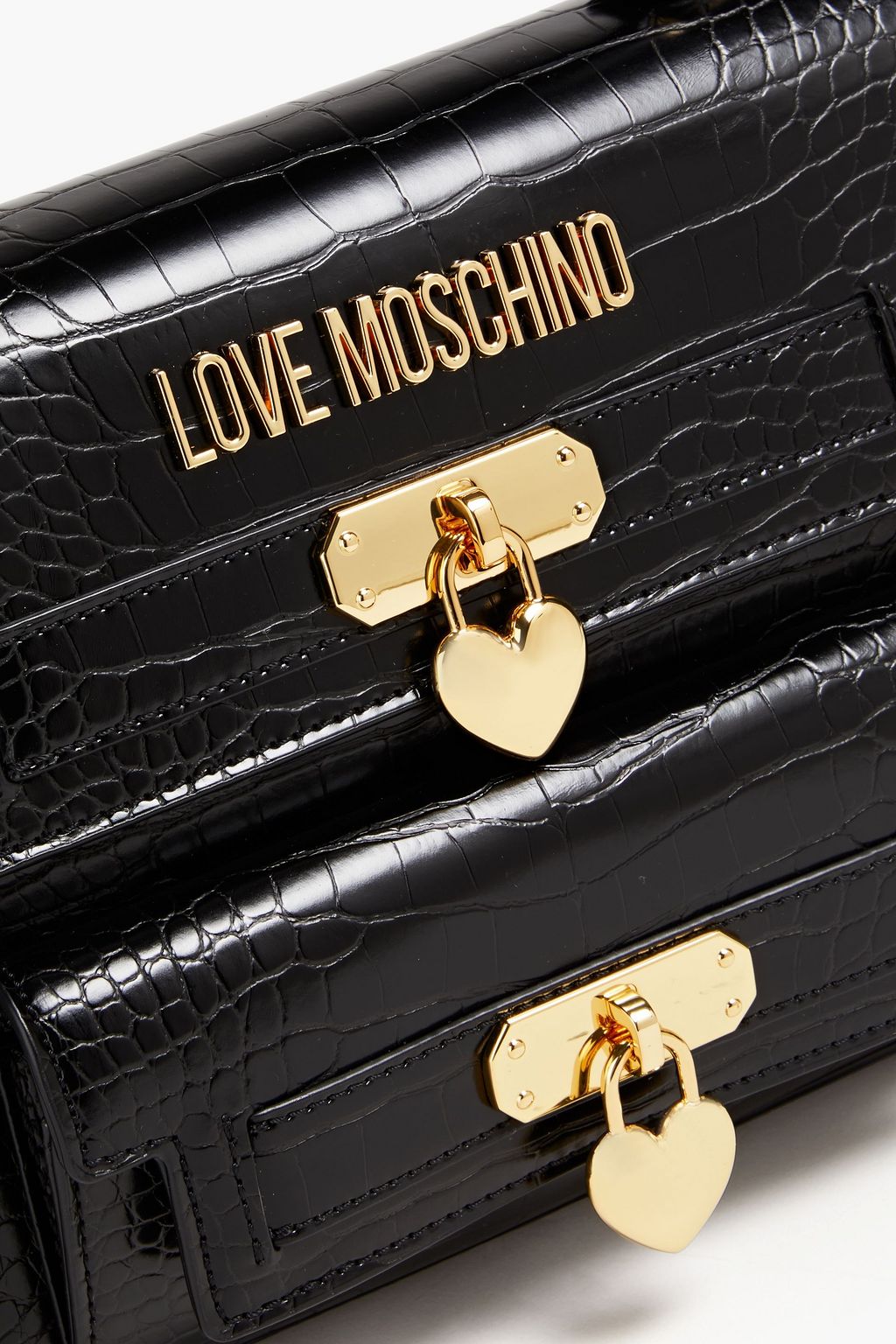 LOVE MOSCHINO Faux croc-effect leather shoulder bag