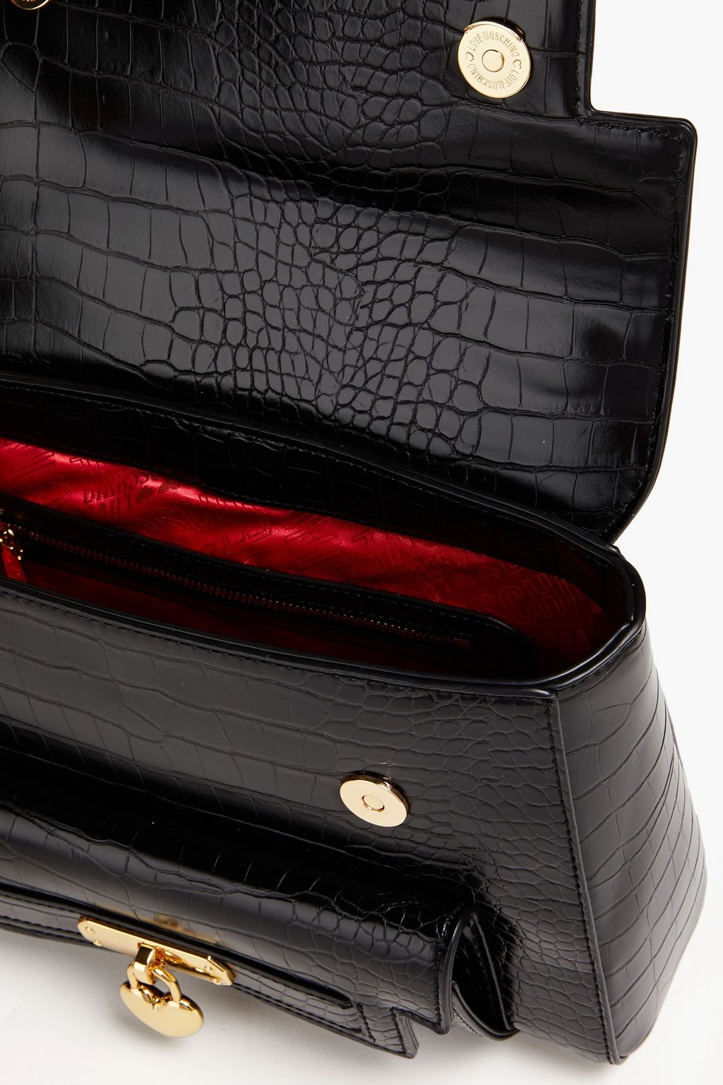 LOVE MOSCHINO Faux croc-effect leather shoulder bag