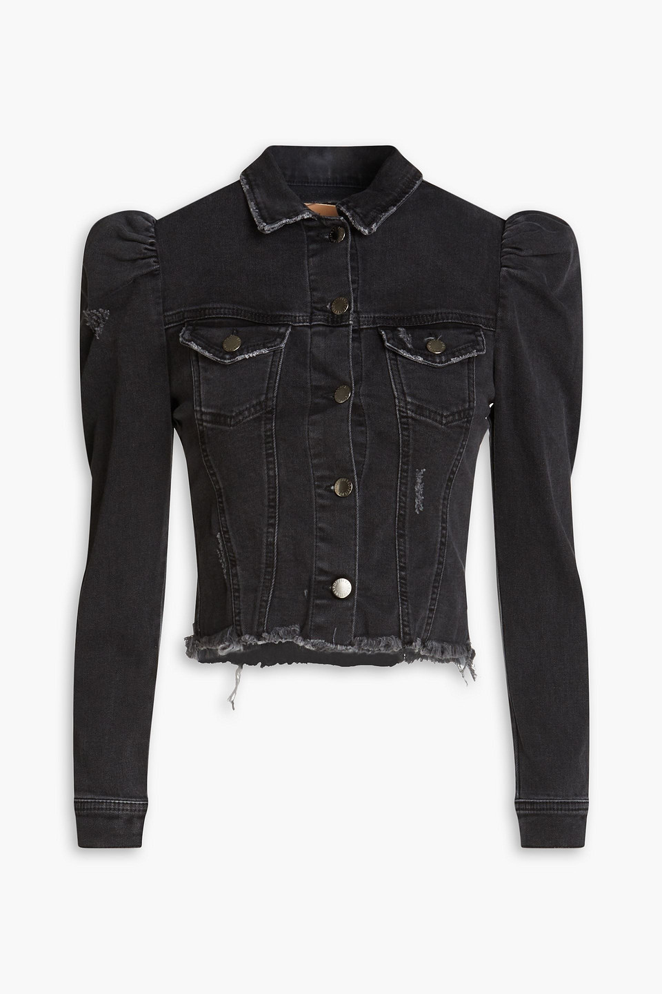 Retroféte Cropped Jeansjacke Mit Fransen