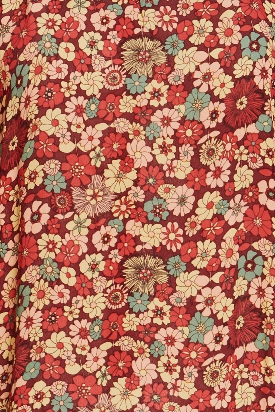 Antik Batik Floral-print Crepe De Chine Blouse In Burgundy