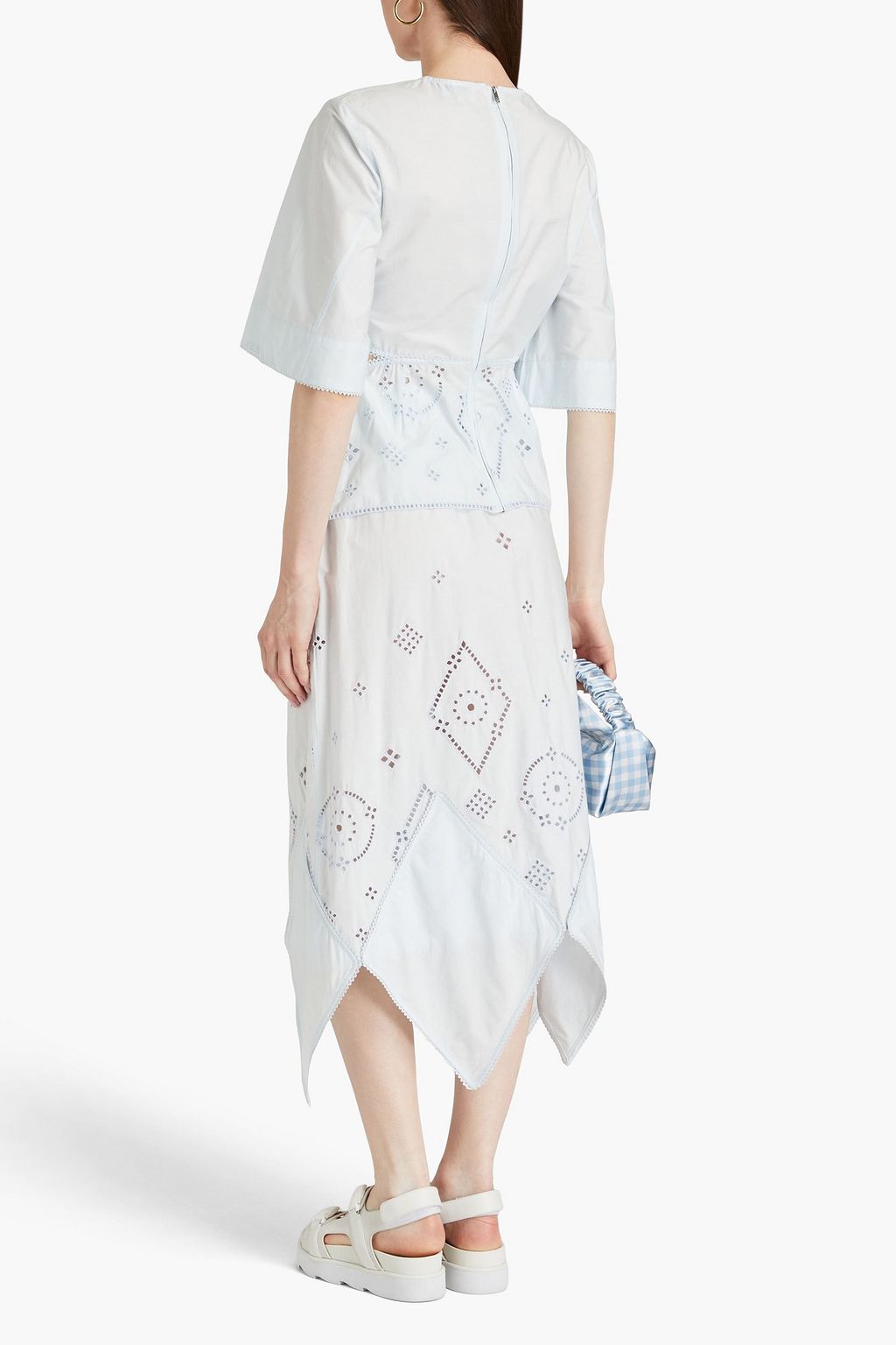 GANNI Broderie anglaise cotton midi skirt | THE OUTNET