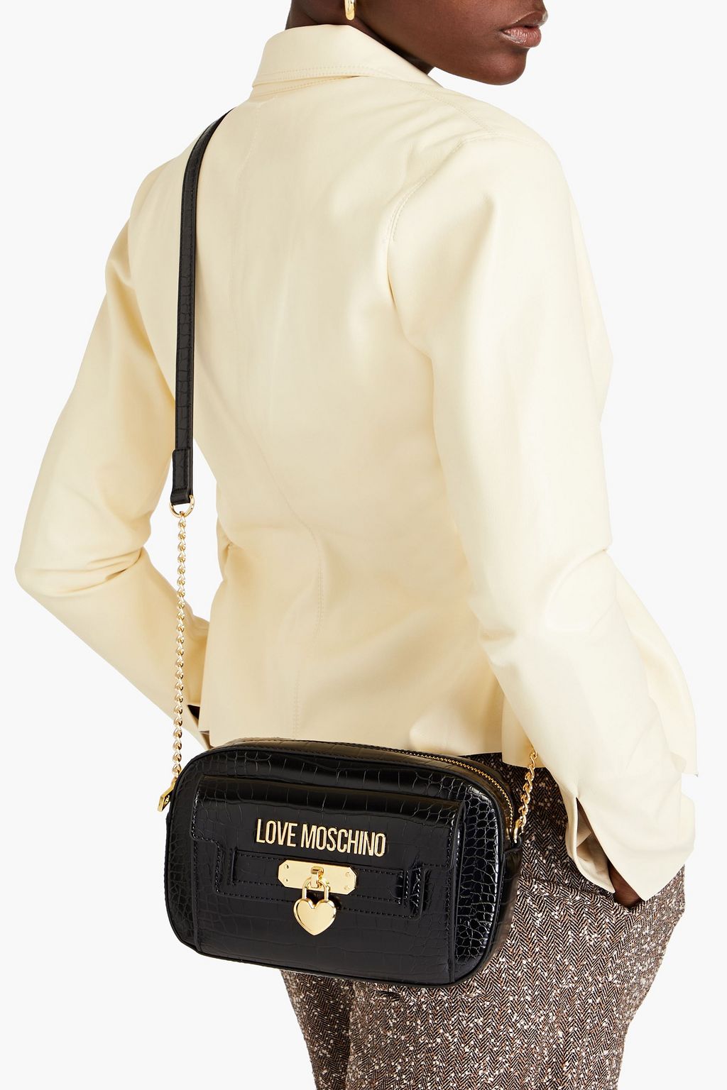 LOVE MOSCHINO Faux croc-effect leather cross-body bag