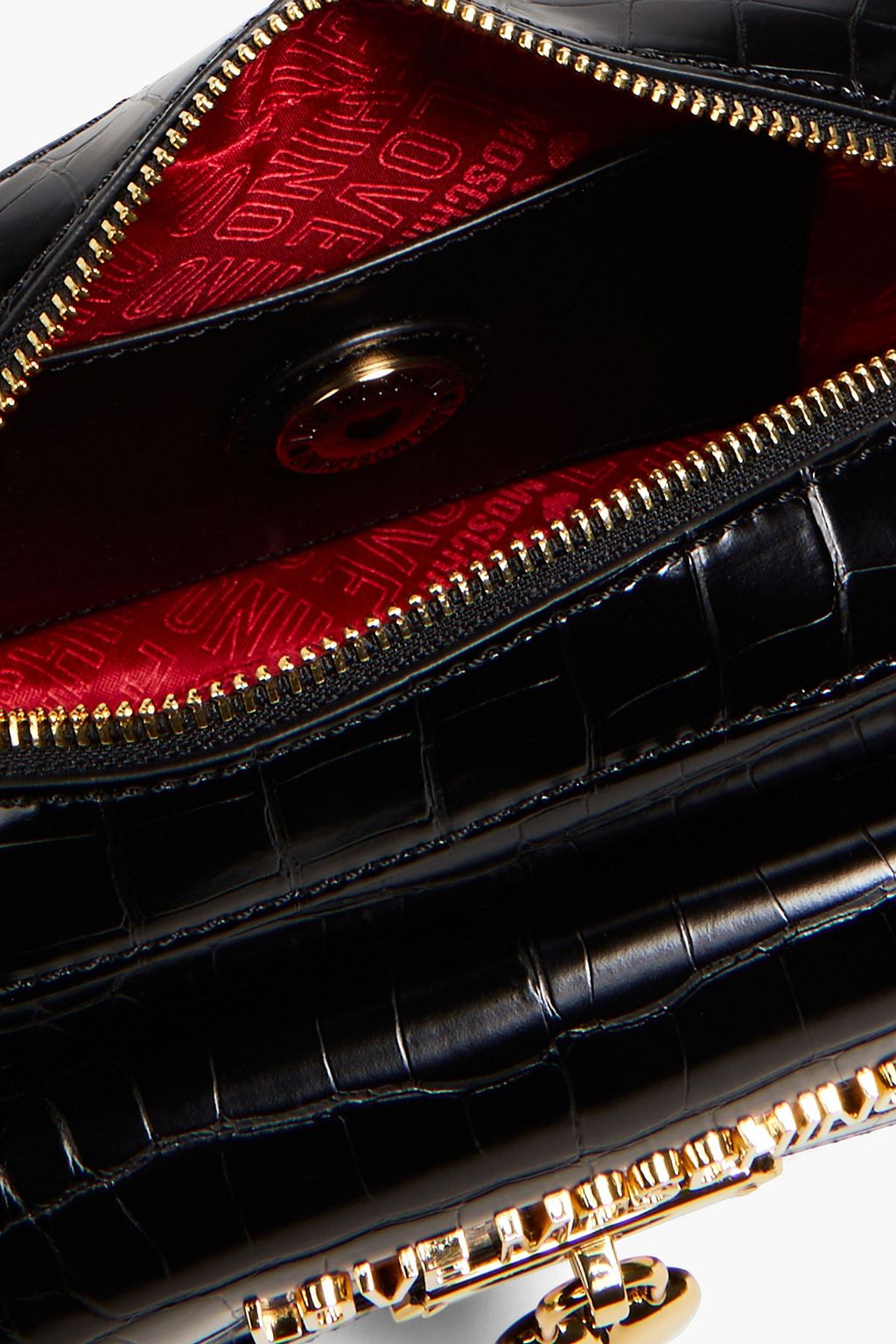 LOVE MOSCHINO Faux croc-effect leather cross-body bag