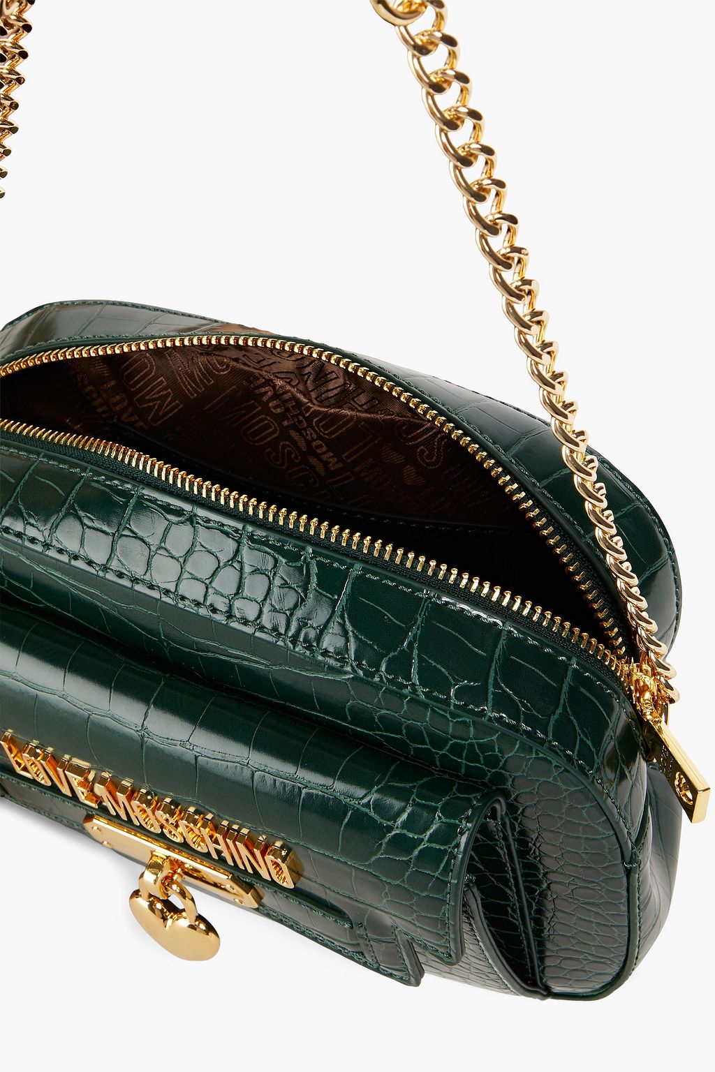 LOVE MOSCHINO Faux croc-effect leather cross-body bag