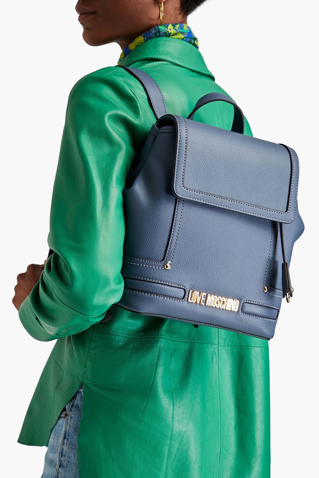 LOVE MOSCHINO Faux pebbled-leather backpack