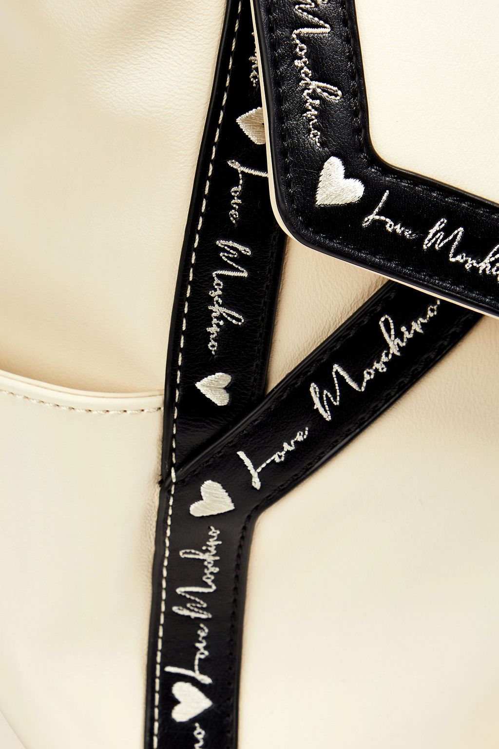 LOVE MOSCHINO Embroidered faux leather backpack