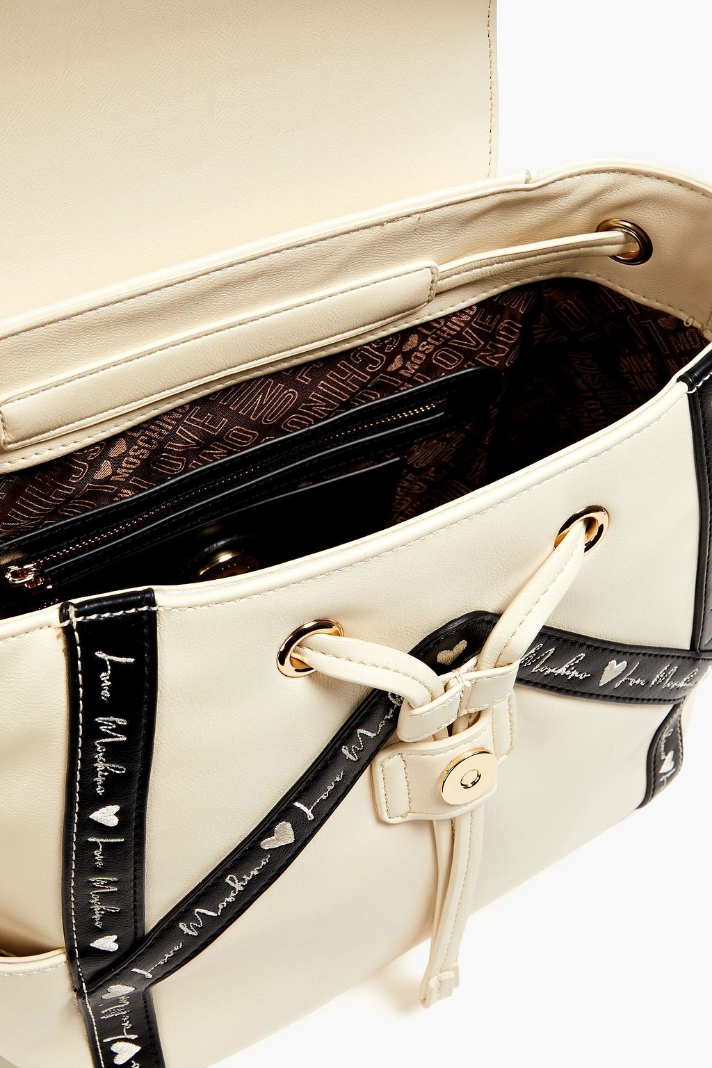 LOVE MOSCHINO Embroidered faux leather backpack