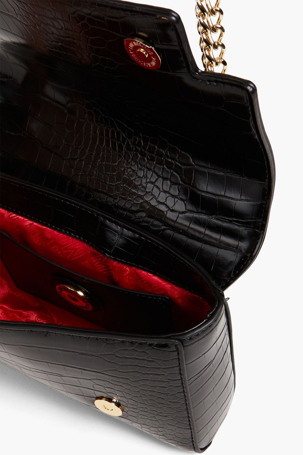 LOVE MOSCHINO Faux croc-effect leather shoulder bag