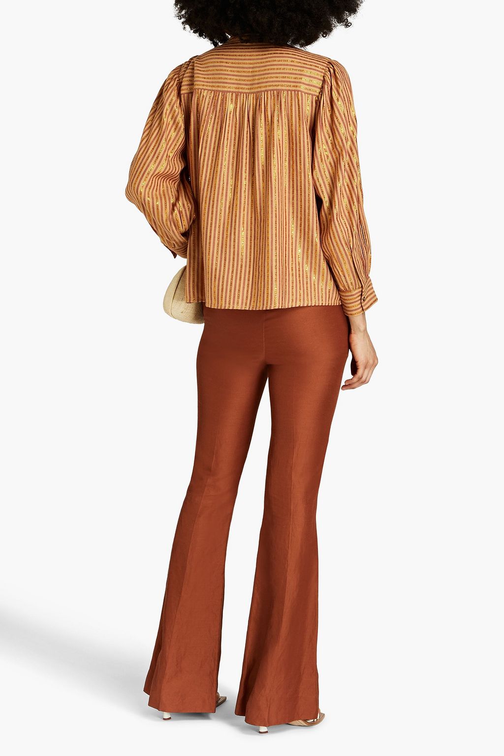 ANTIK BATIK Eddy striped metallic twill blouse