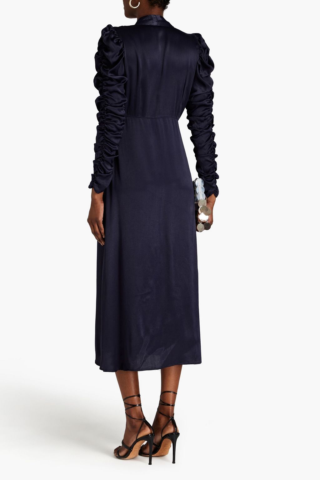 BYTIMO Ruched satin-crepe midi dress