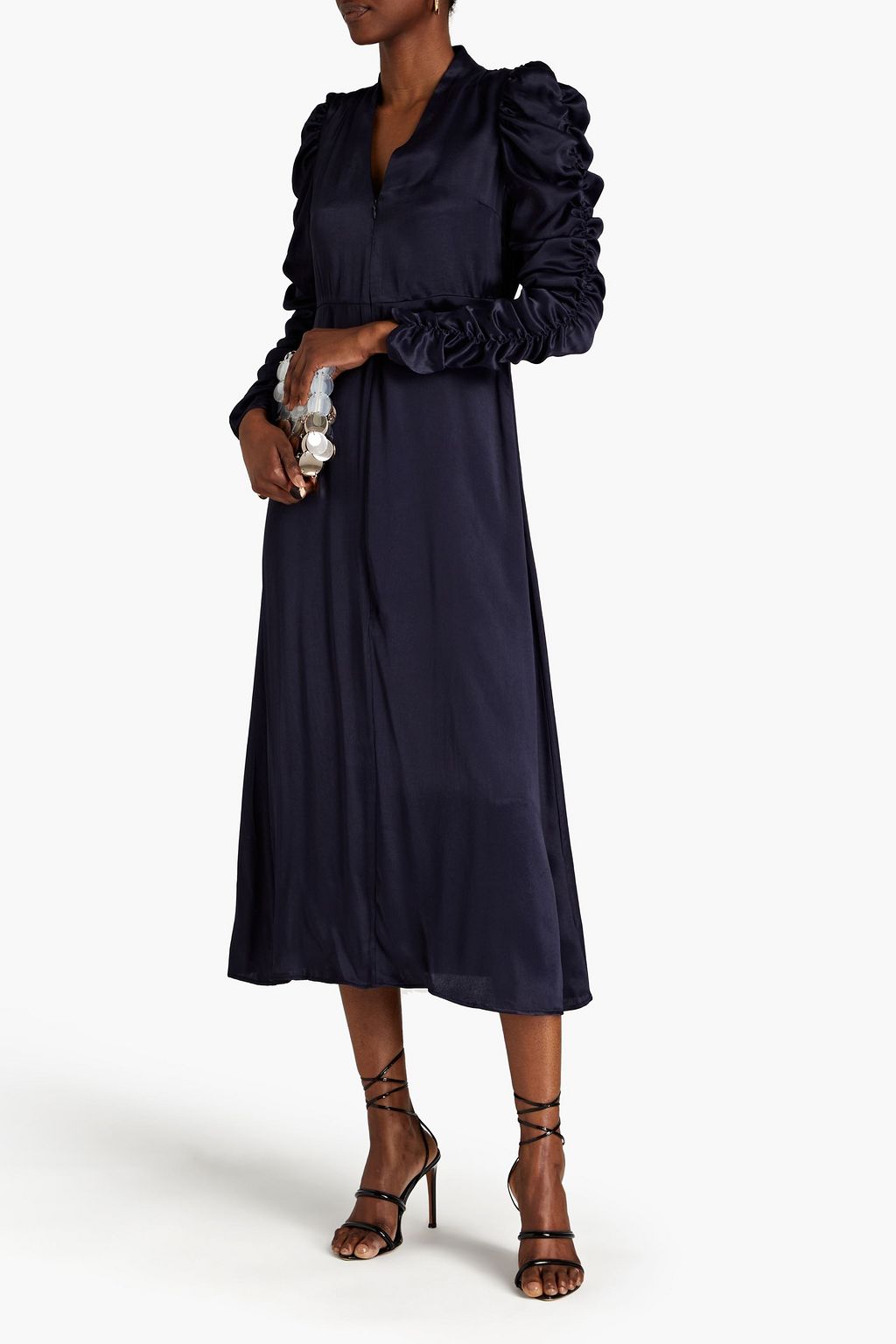 BYTIMO Ruched satin-crepe midi dress