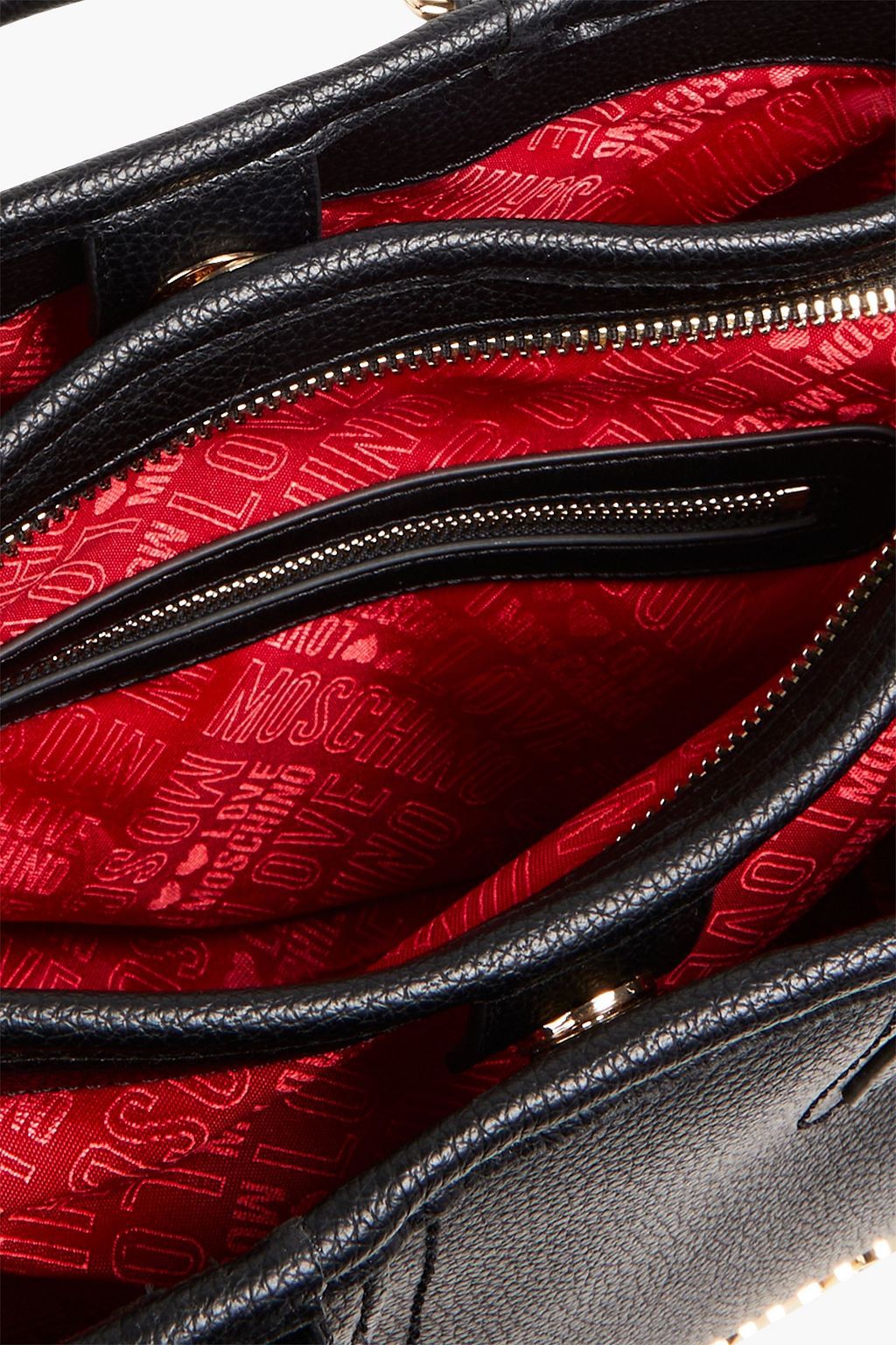 LOVE MOSCHINO Studded faux pebbled-leather tote
