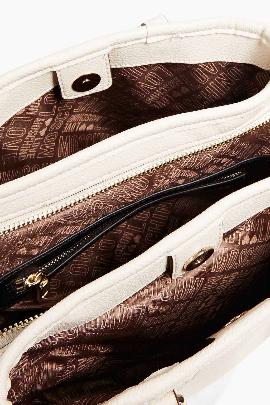 LOVE MOSCHINO Studded faux pebbled-leather tote