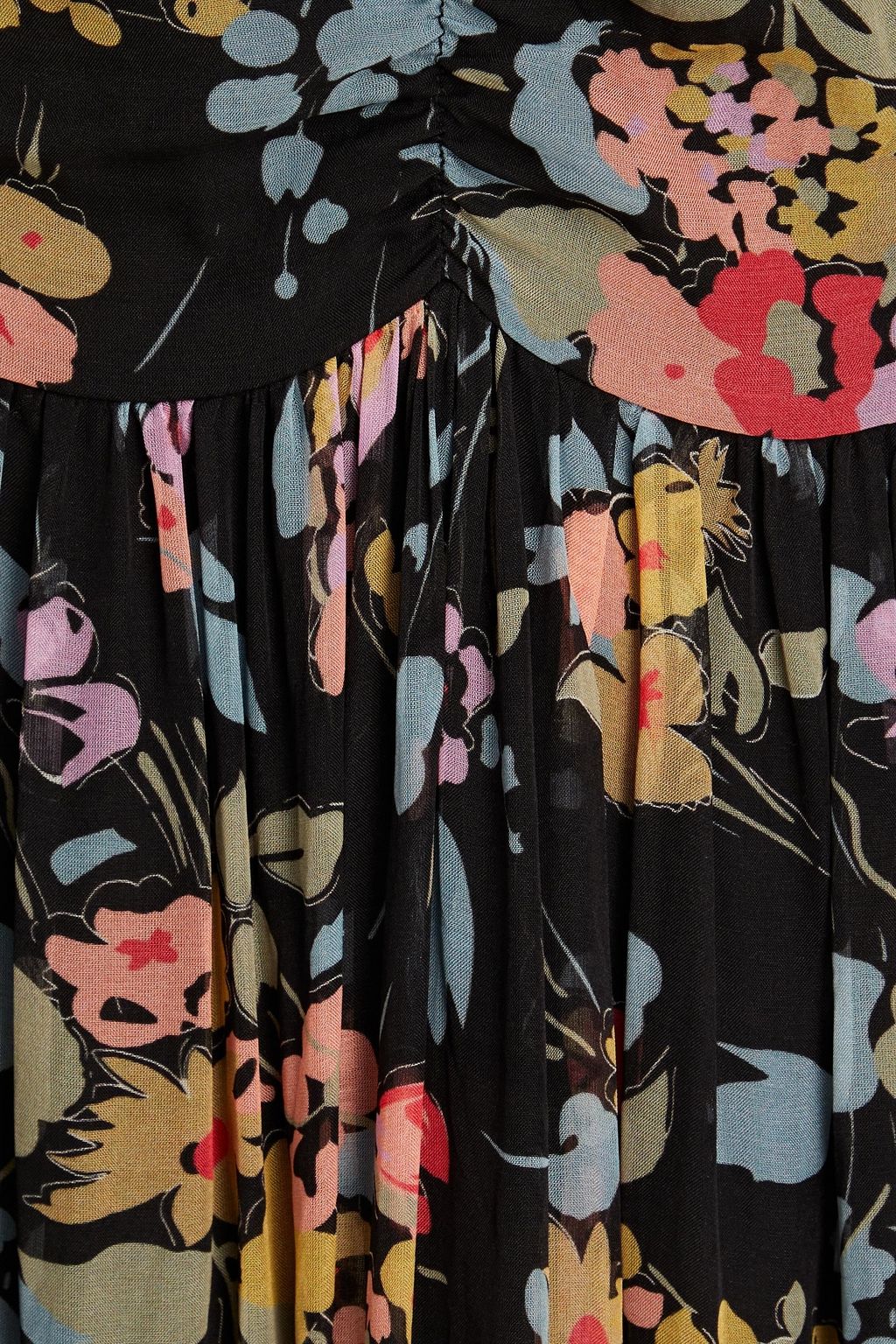 BYTIMO Ruffled floral-print chiffon maxi dress