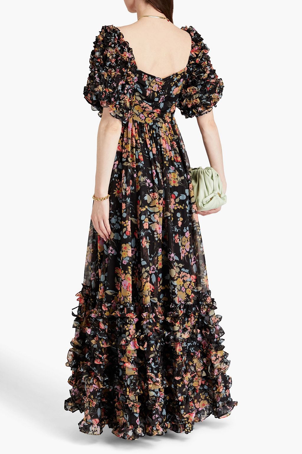 BYTIMO Ruffled floral-print chiffon maxi dress