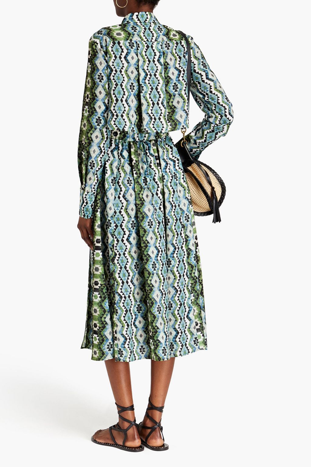 ALTUZARRA 프린트 크레이프 미디 드레스