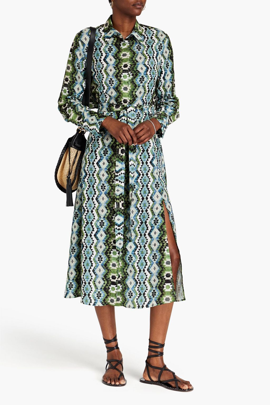 ALTUZARRA 프린트 크레이프 미디 드레스