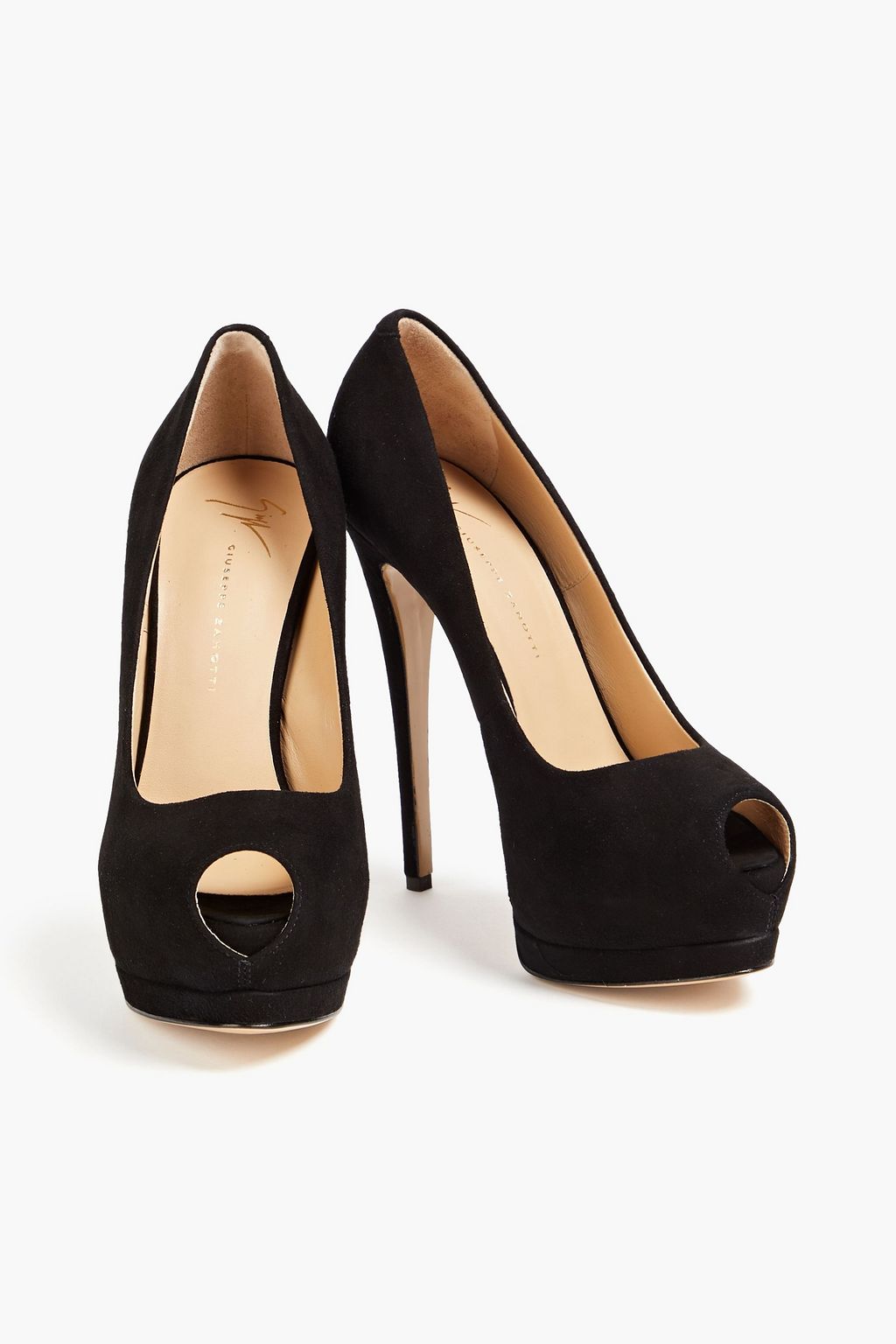 GIUSEPPE ZANOTTI حذاء بكعب عالٍ «شارون» من الجلد السويدي بنعل سميك وكعب مقاس 105