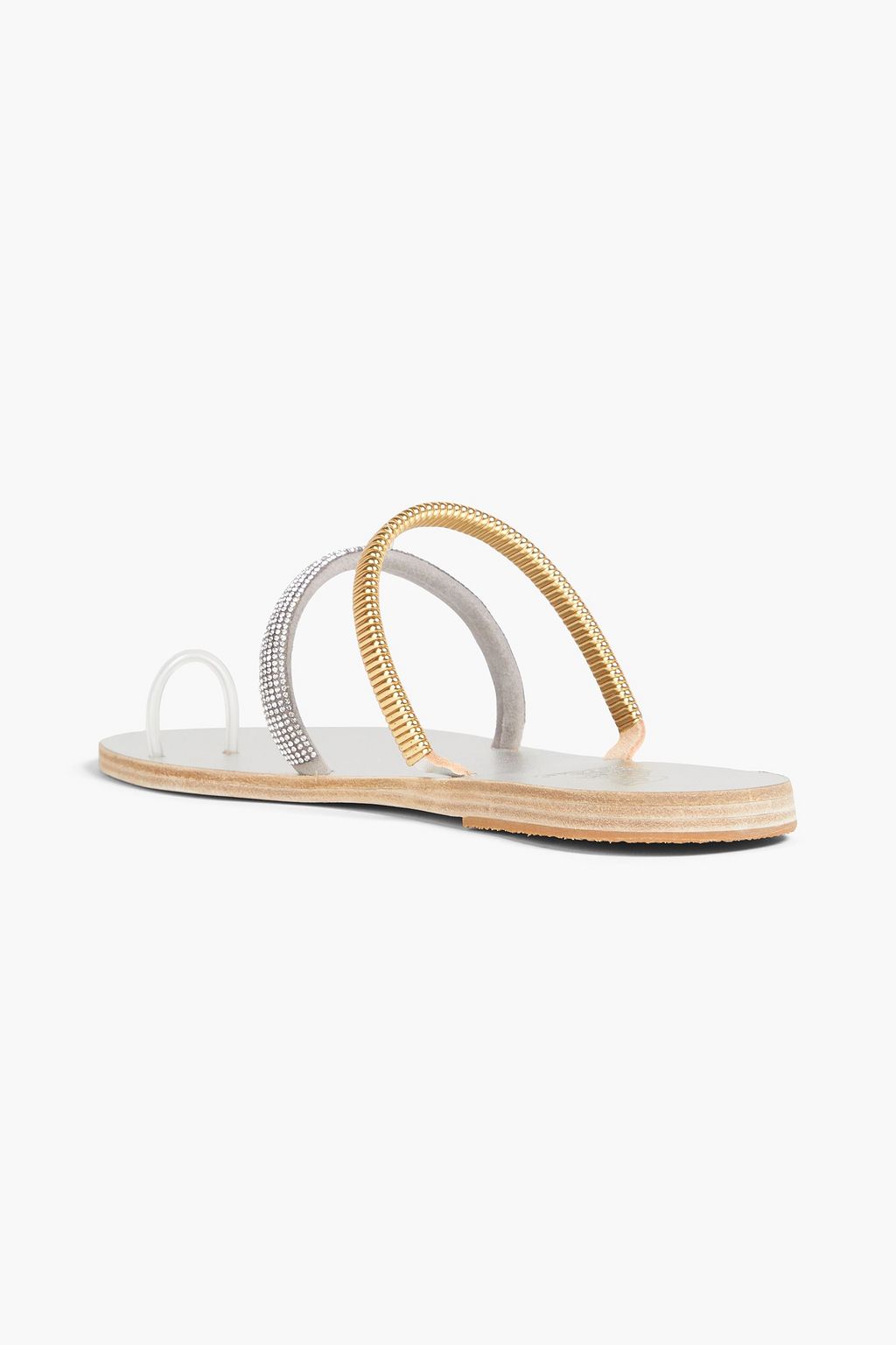 ANCIENT GREEK SANDALS صندل «أميثيتي» من الجلد والجلد السويدي مزين بزخارف