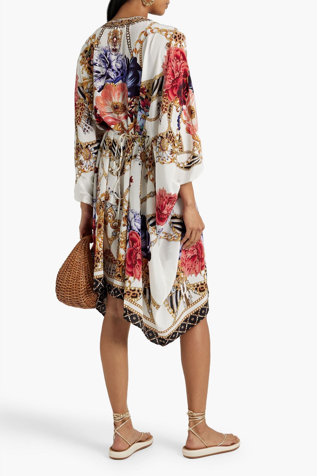 CAMILLA Embellished printed silk crepe de chine kaftan