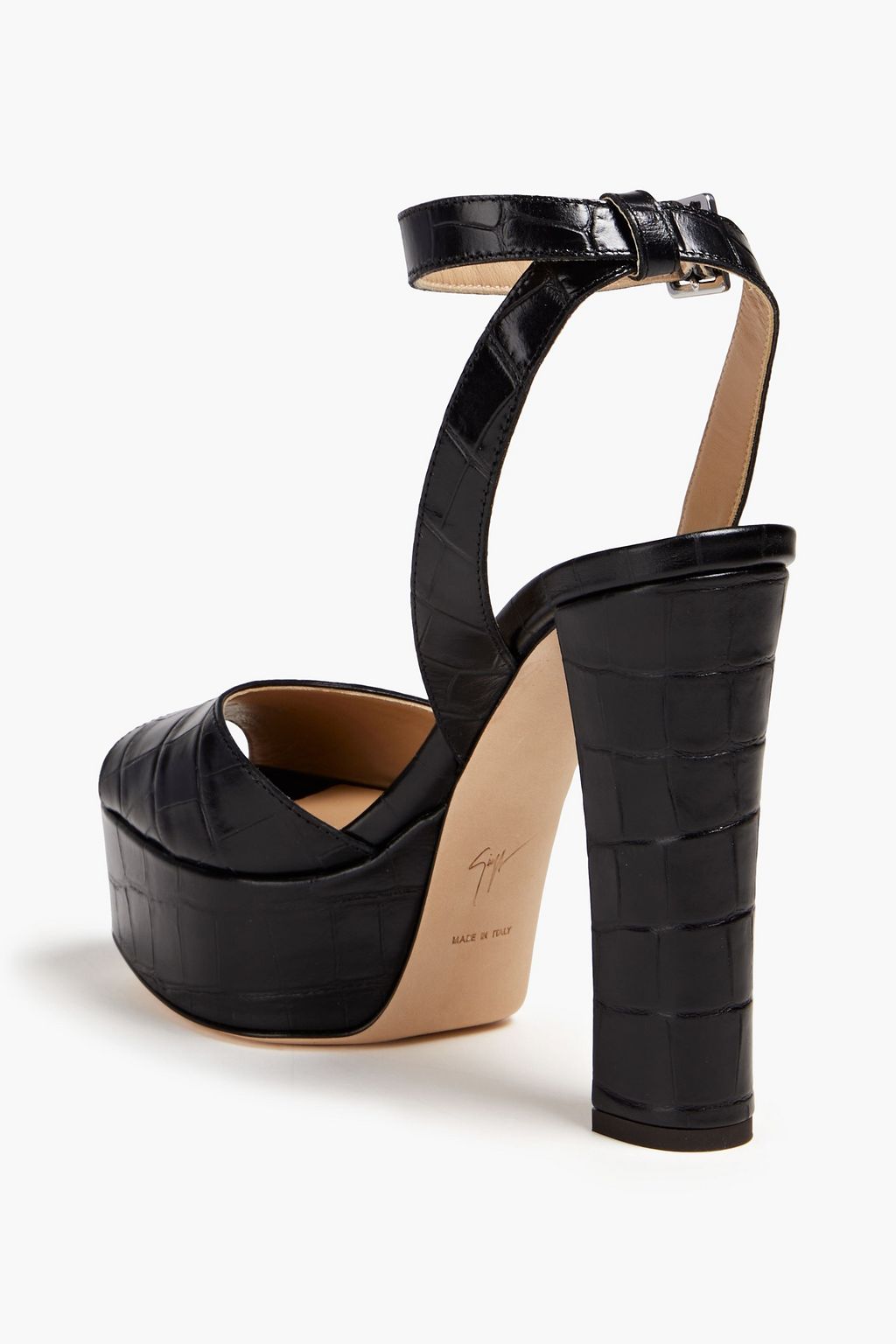 GIUSEPPE ZANOTTI Betty croc-effect leather platform sandals