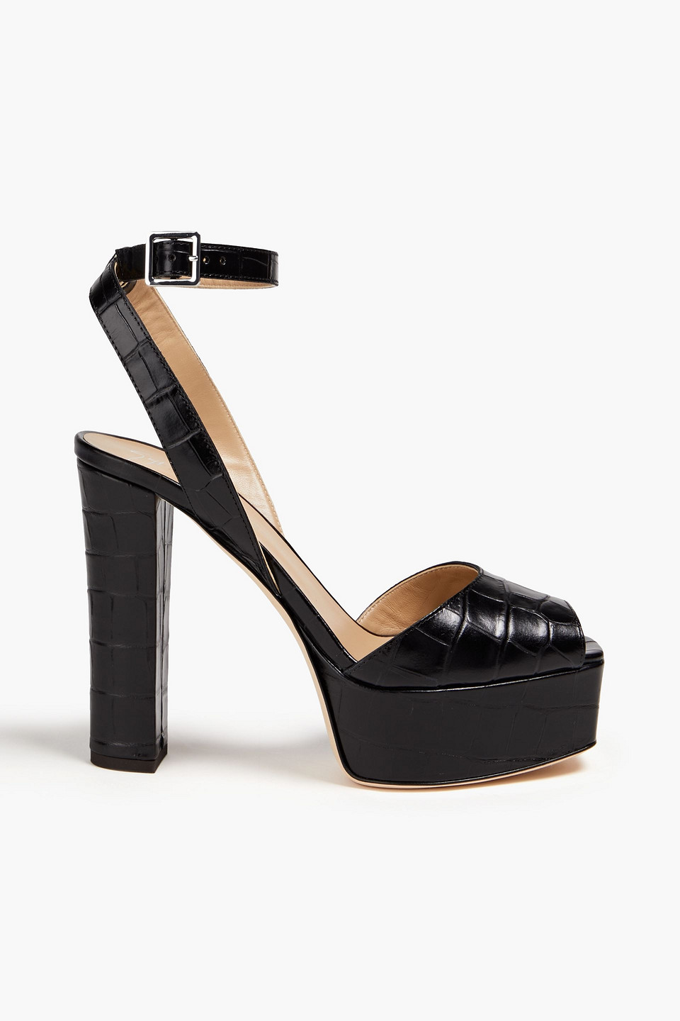 Betty croc-effect leather platform sandals