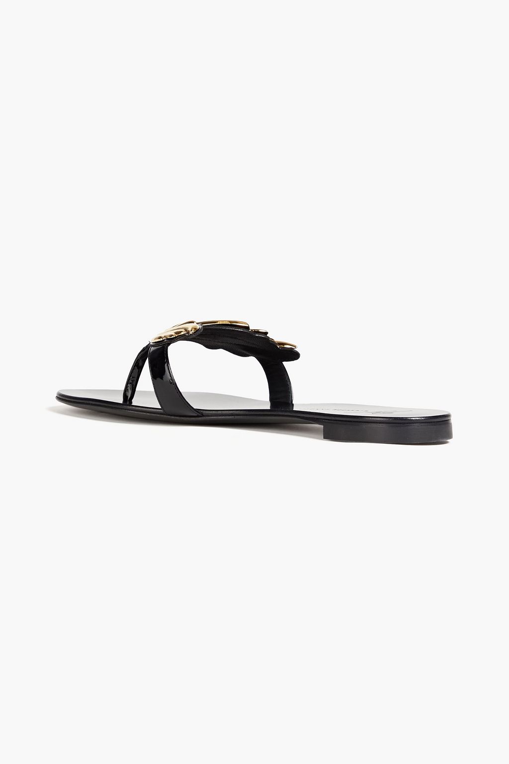 GIUSEPPE ZANOTTI Rock 10 embellished faux patent-leather sandals