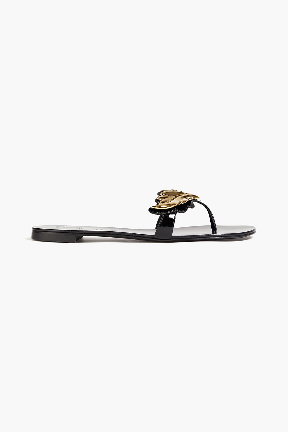 Giuseppe Zanotti - Rock 10 embellished glossed sandals - Metallic