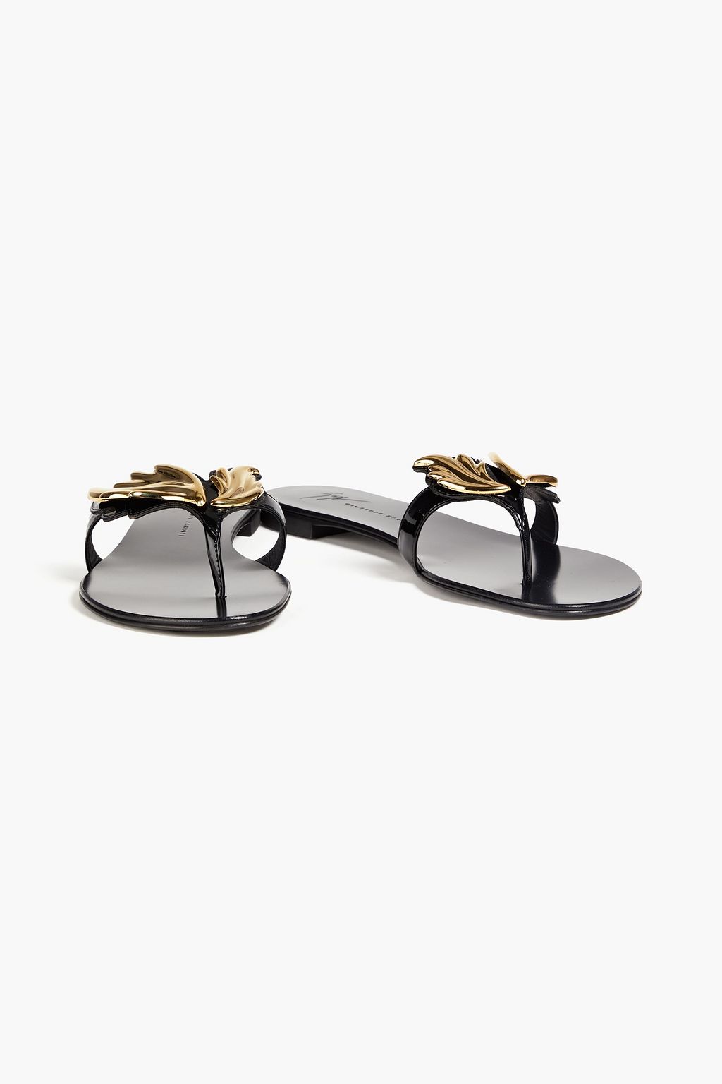 GIUSEPPE ZANOTTI Rock 10 embellished faux patent-leather sandals