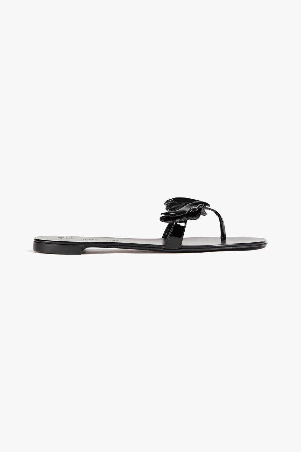 Giuseppe Zanotti - Rock 10 embellished glossed sandals - Black - EU 37