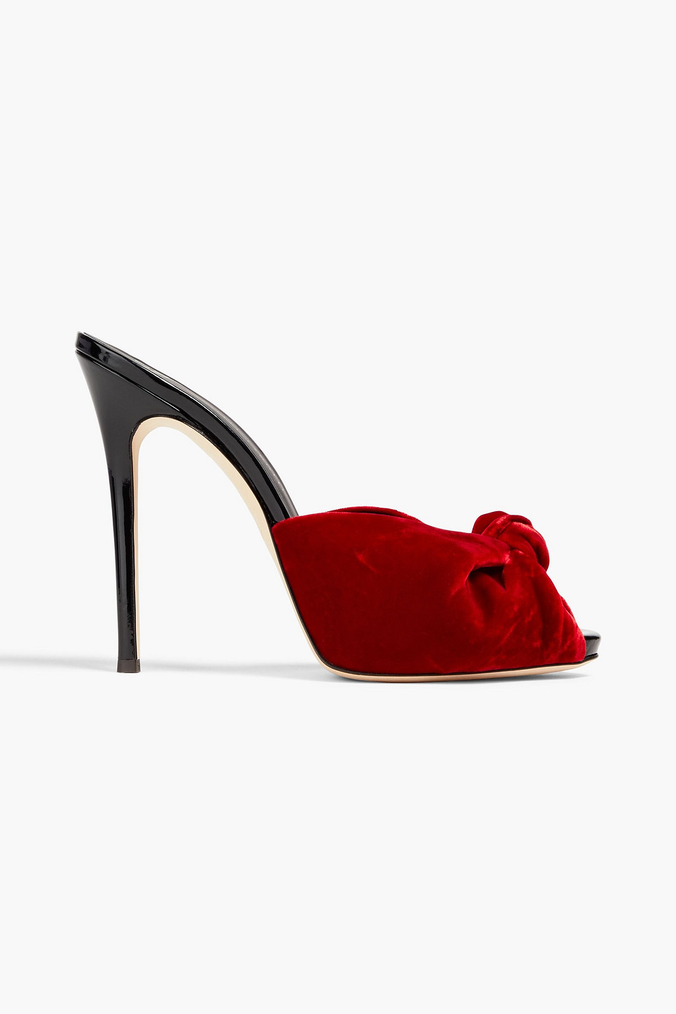 Giuseppe Zanotti Coline 110 Knotted Velvet Mules In Red