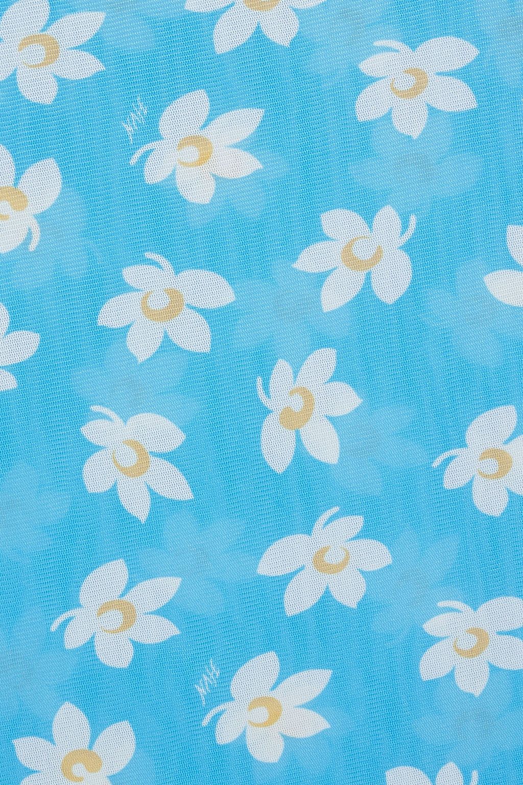 HVN Floral-print stretch-mesh mini dress