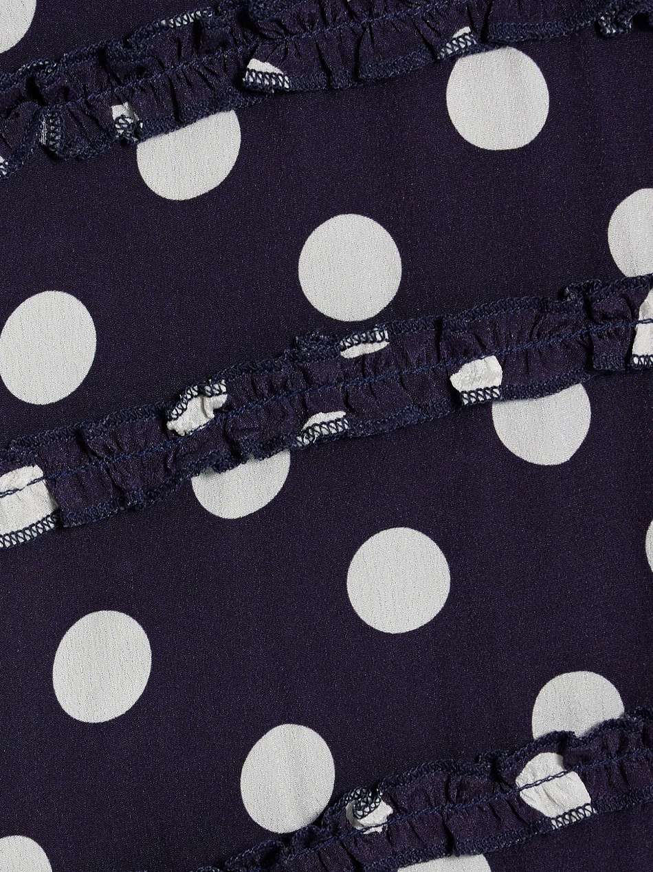 natalie ruffled polka-dot crepe de chine mini dress