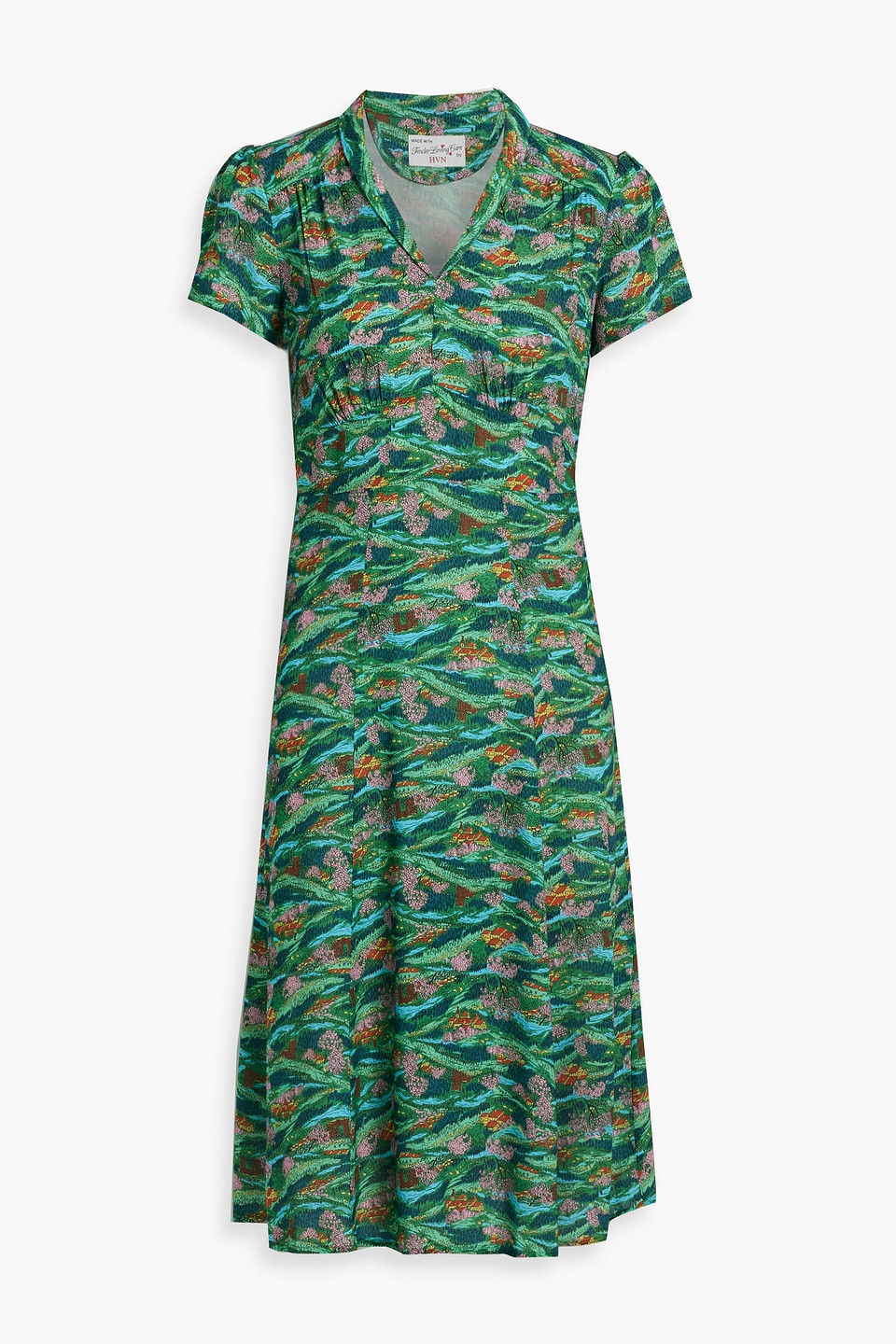 HVN Morgan printed crepe de chine dress | Smart Closet HVN Morgan printed crepe de chine dress | Smart Closet