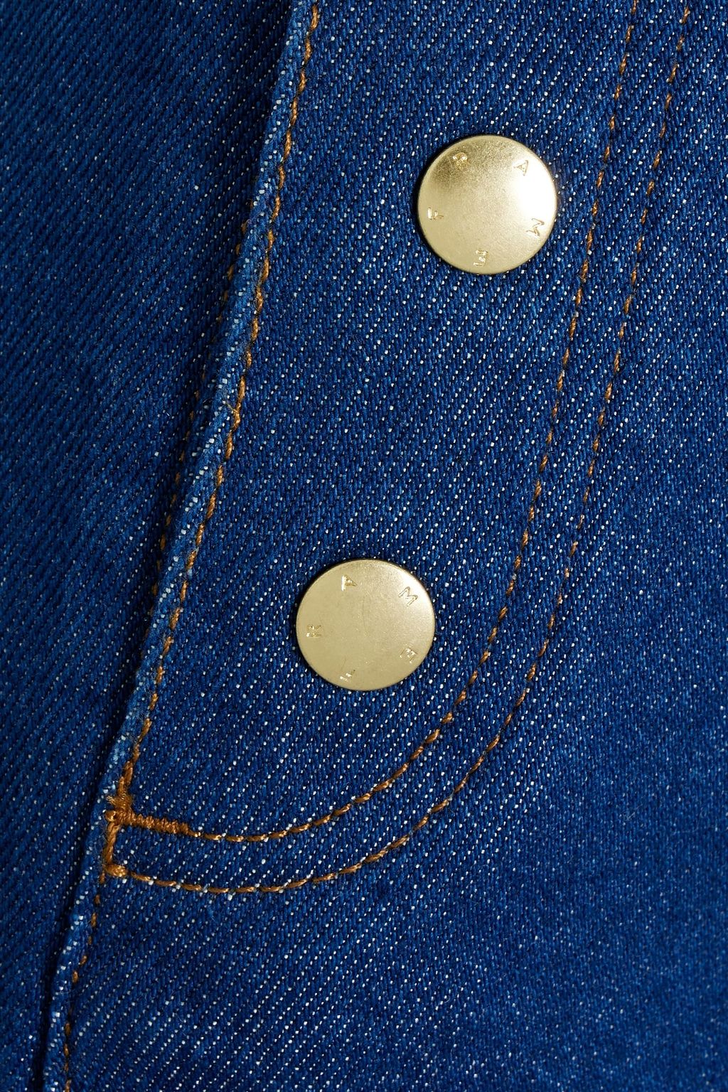FRAME Snap-detailed denim shorts