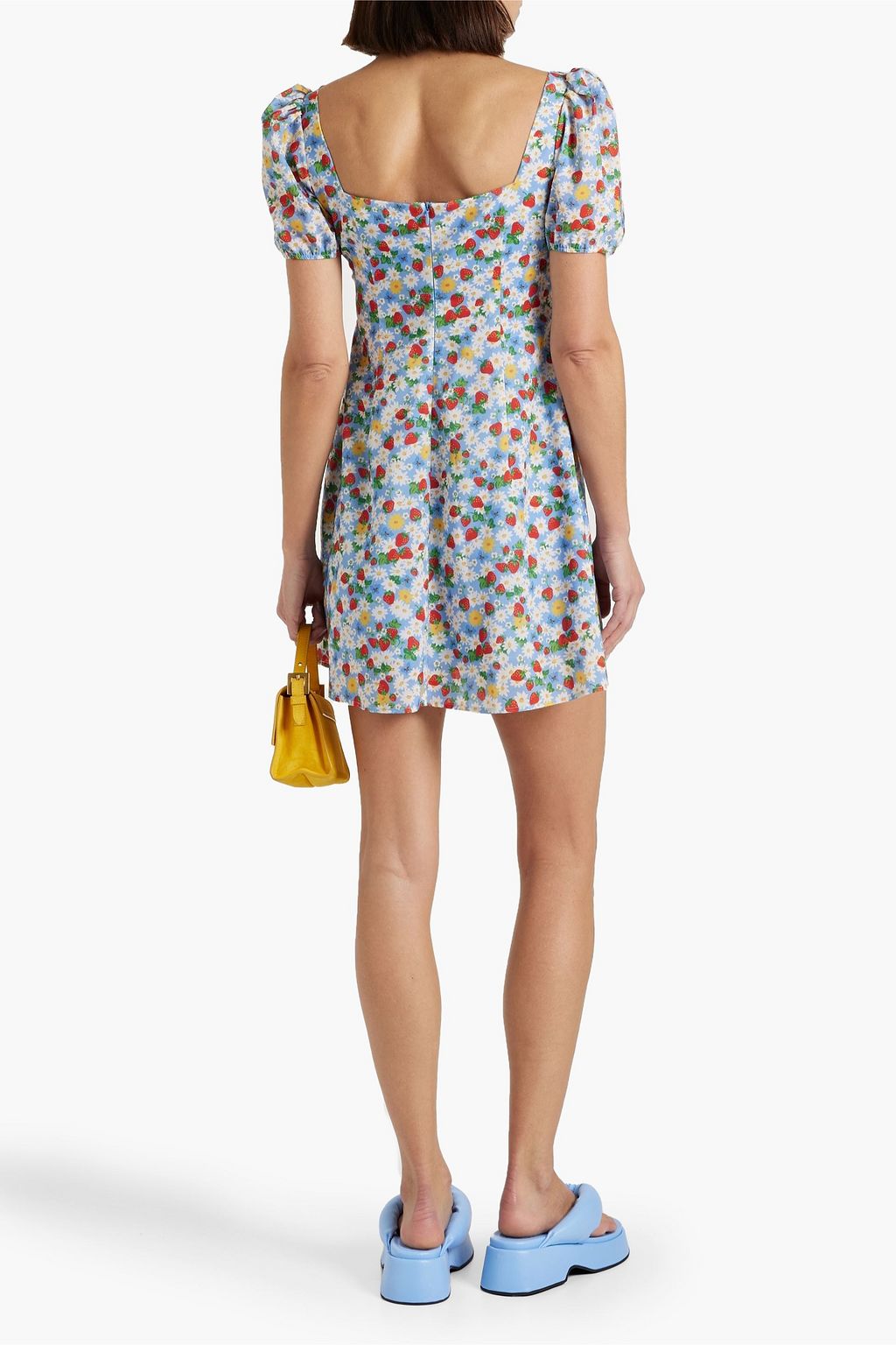 HVN Dylan printed satin mini dress