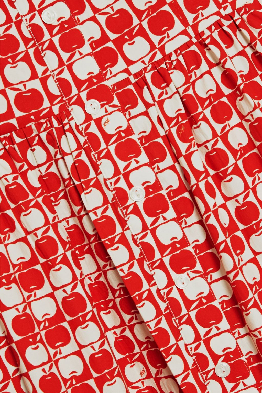 HVN Laura gathered printed cotton-blend poplin dress